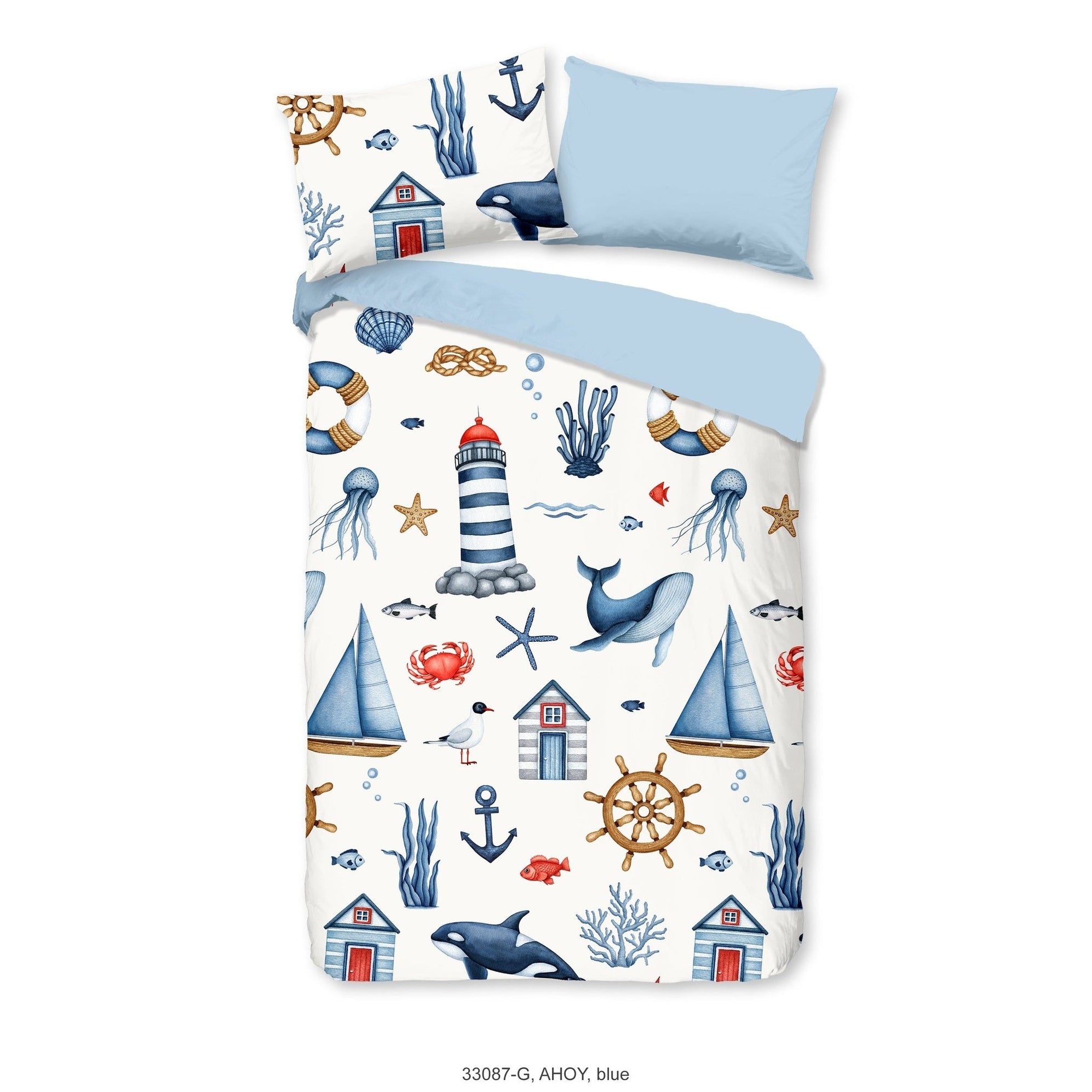 Good Morning Housse de Couette Coton Ahoy Bleu