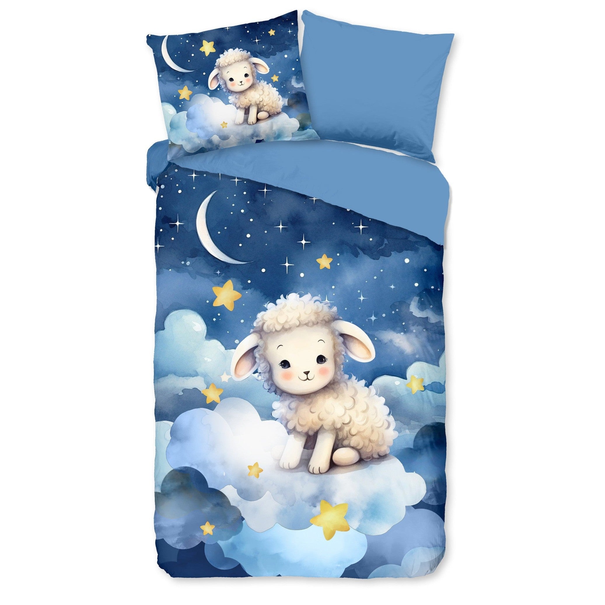 Housse de Couette Pure Microfibre Mouton Bleu