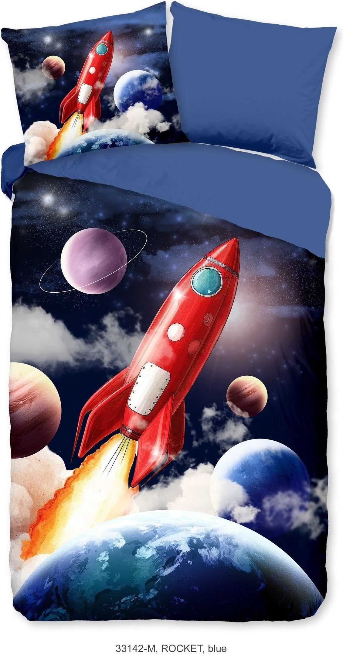 Housse de Couette Pure Microfibre Bleu Fusée