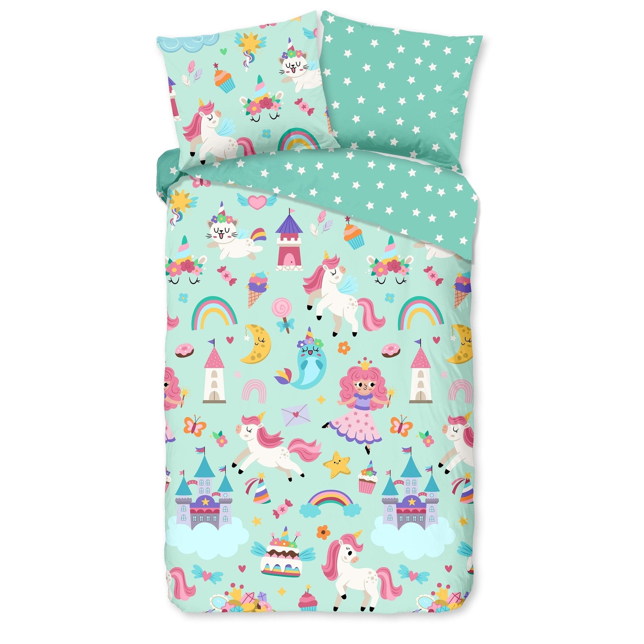 Housse de Couette Good Morning Coton Menthe Fantastique