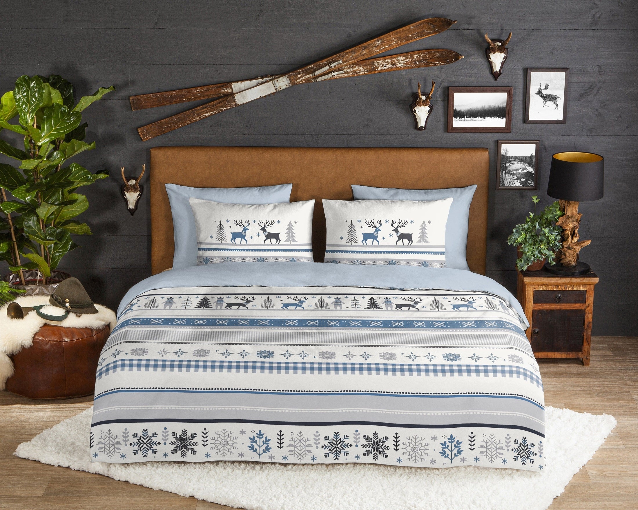 Good Morning Dekbedovertrek Flanel Aila - Blue