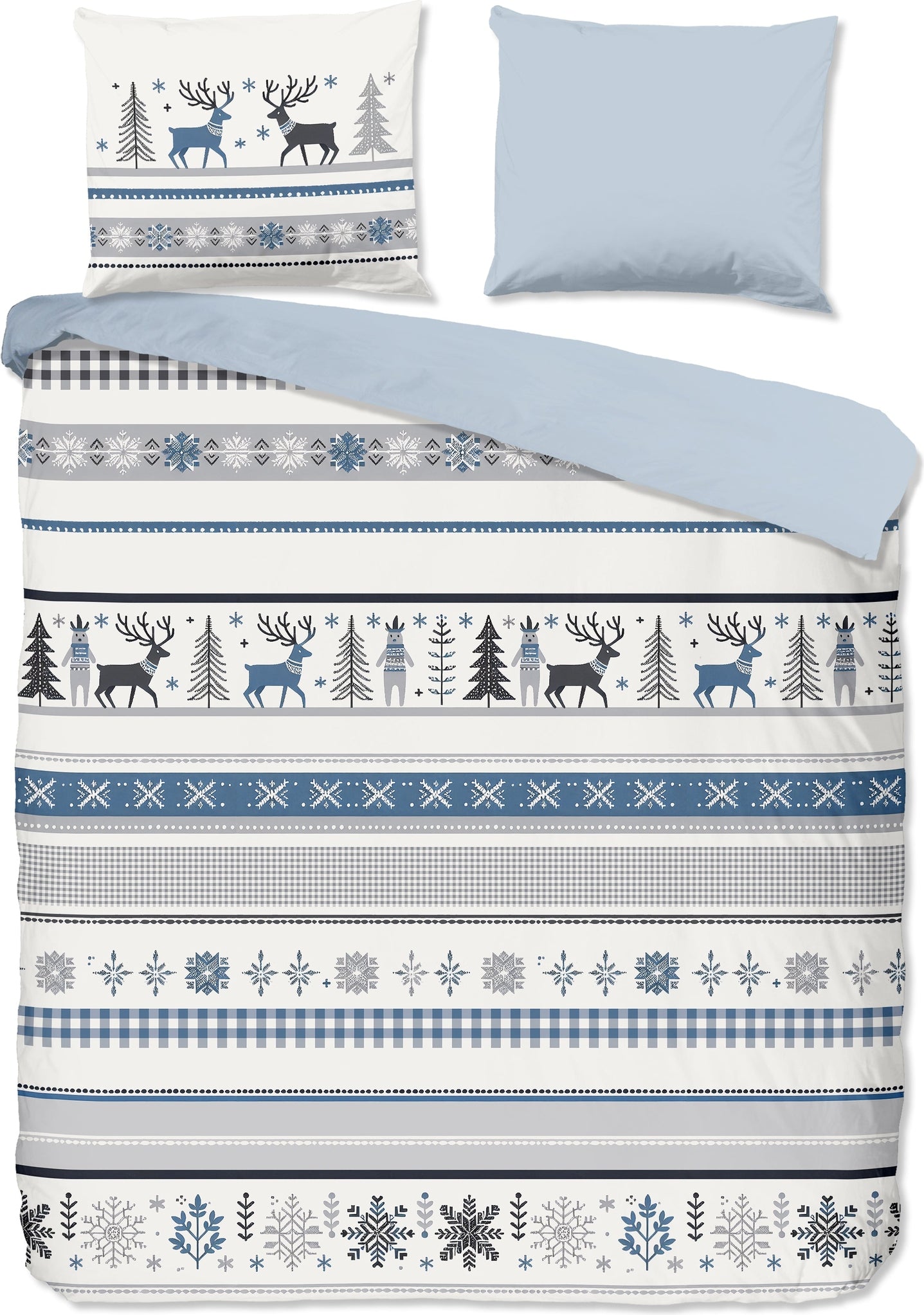 Good Morning Dekbedovertrek Flanel Aila - Blue