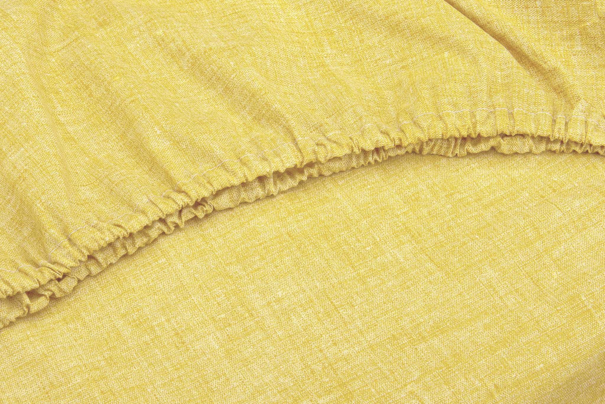 Zo Home hoeslaken Lino Aspen Yellow katoen