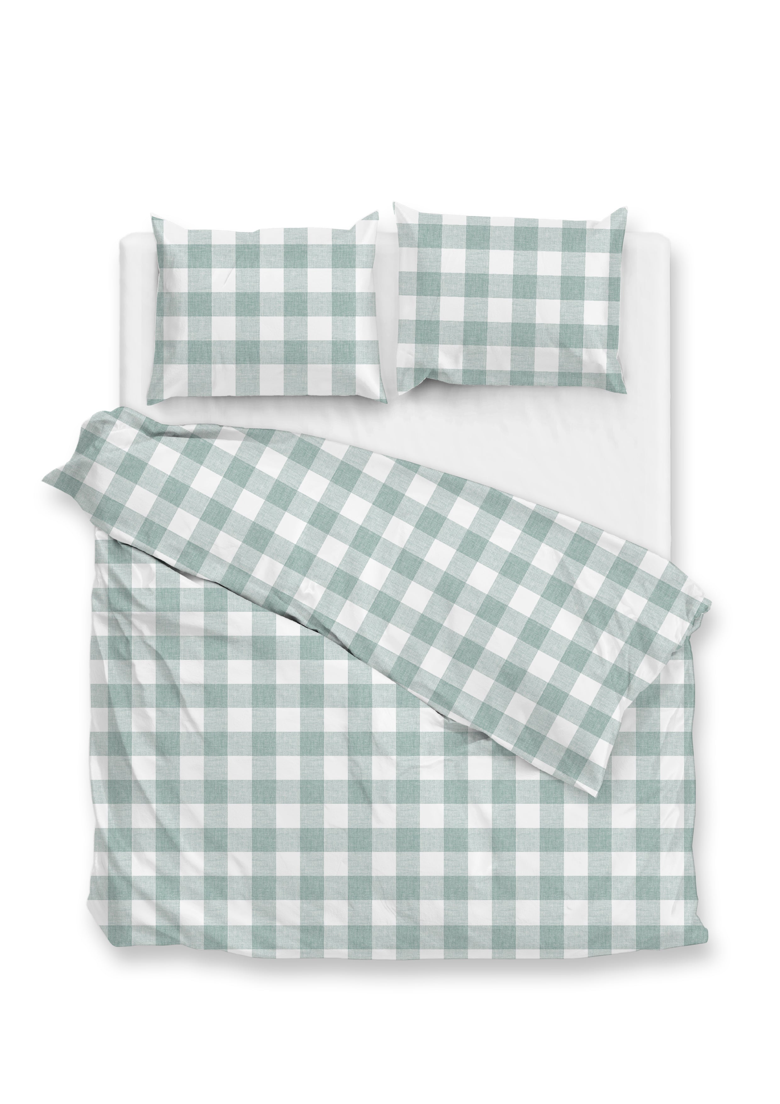 Zo Home dekbedovertrek Quattro Di Lino Mint Green katoen
