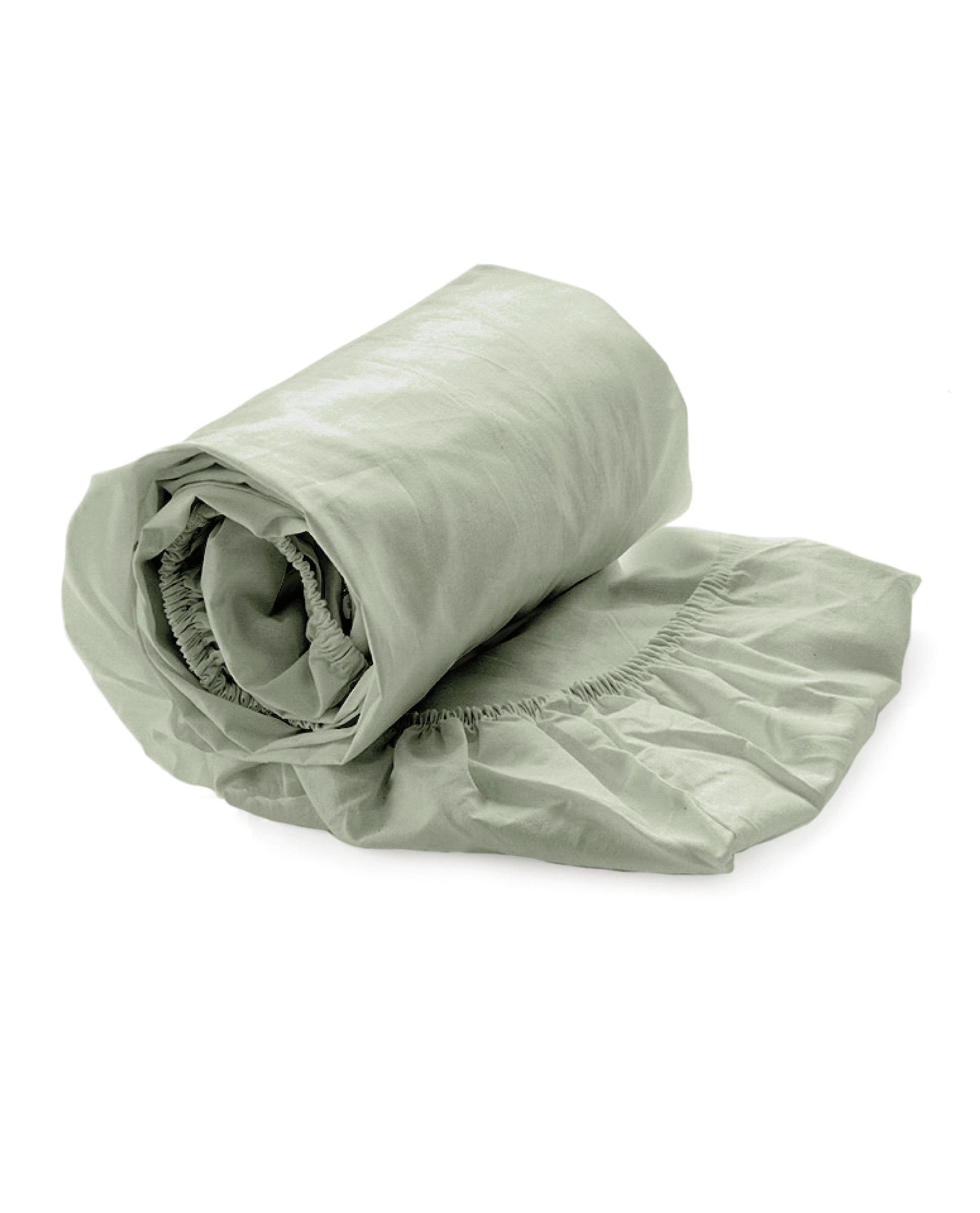 Yellow hoeslaken Suite Mumbai Reseda Green percale
