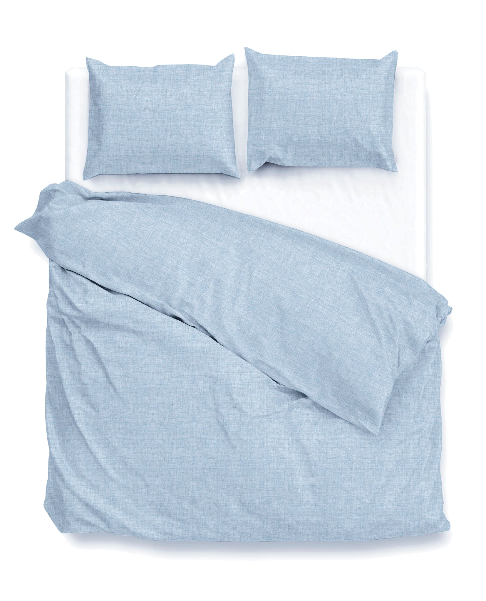 Zo Home dekbedovertrek Lino Sky Blue katoen