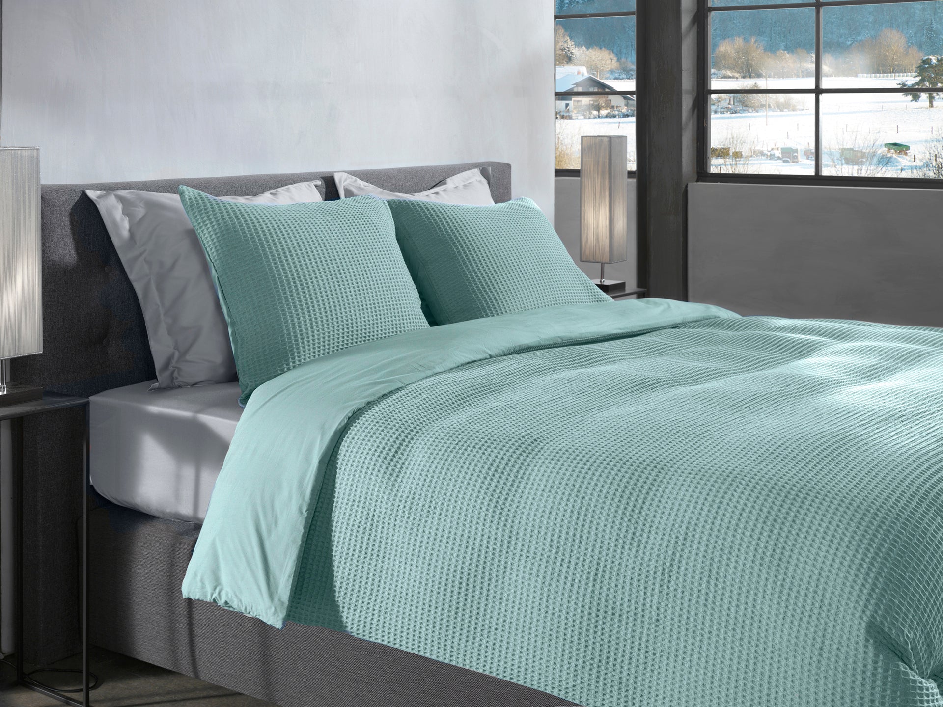 Heckettlane dekbedovertrek Vafala Sky Blue gerecycled katoen