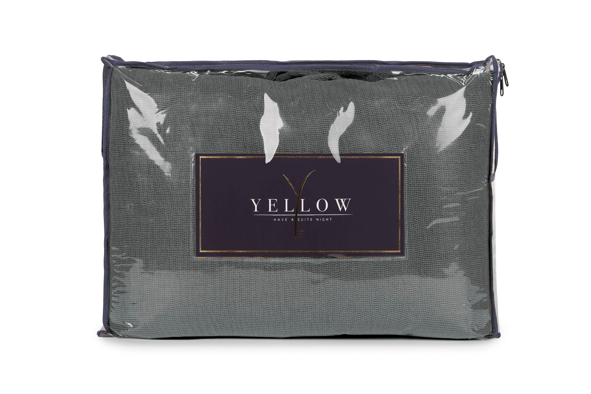Yellow plaid ICA Beluga Grey katoen