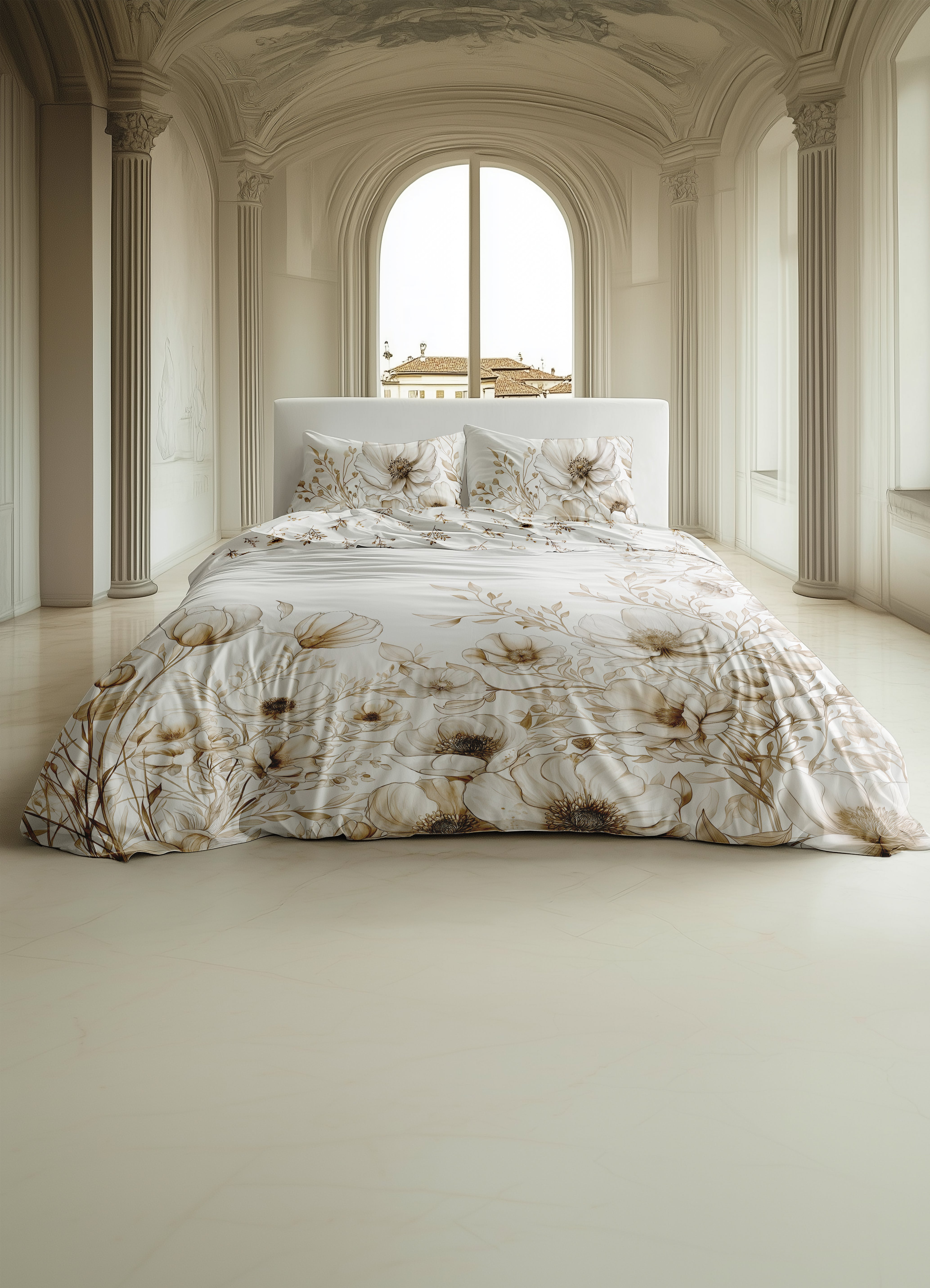 Heckettlane dekbedovertrek Giotto Off white katoen-satijn