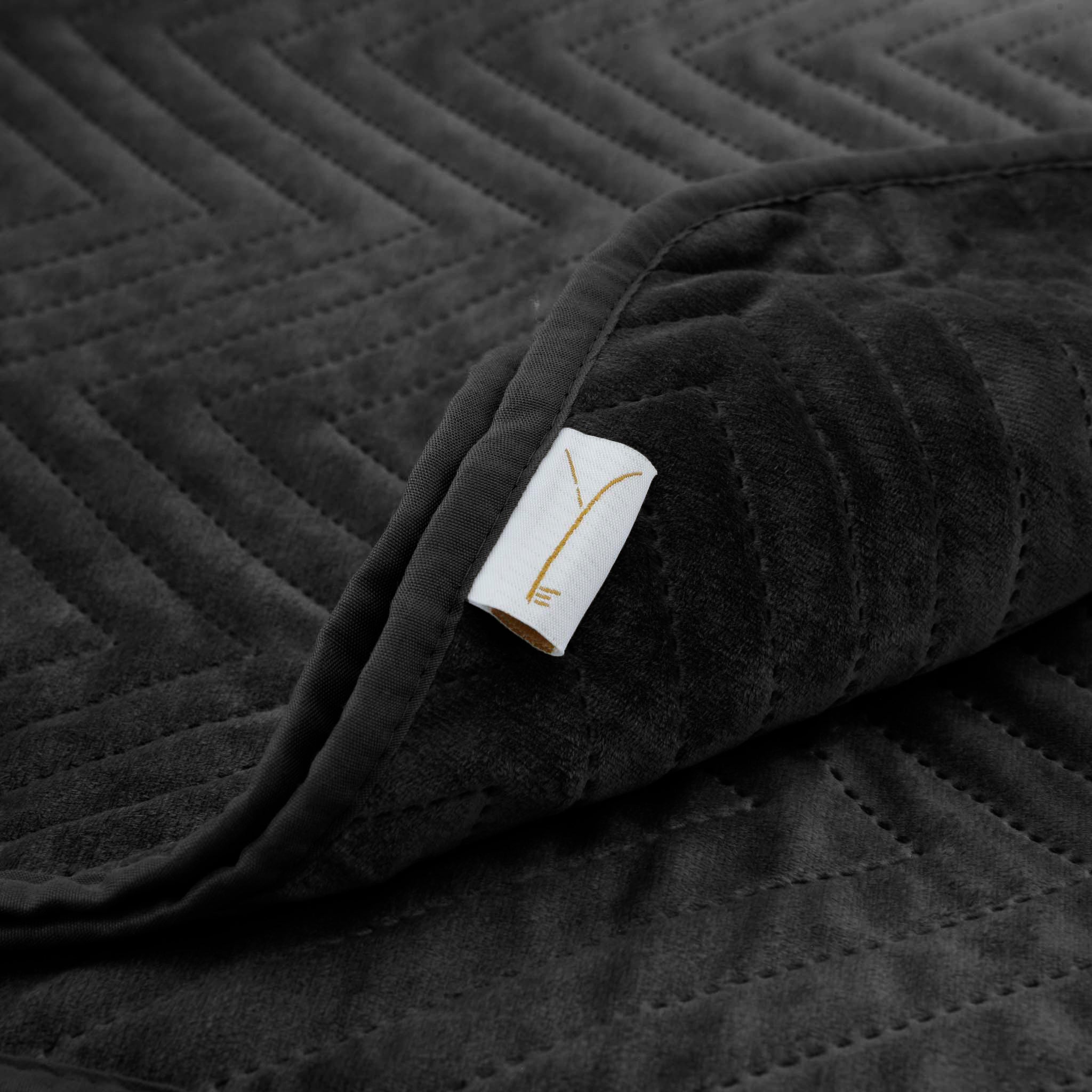Yellow bedsprei Madeline Ink Black polyester