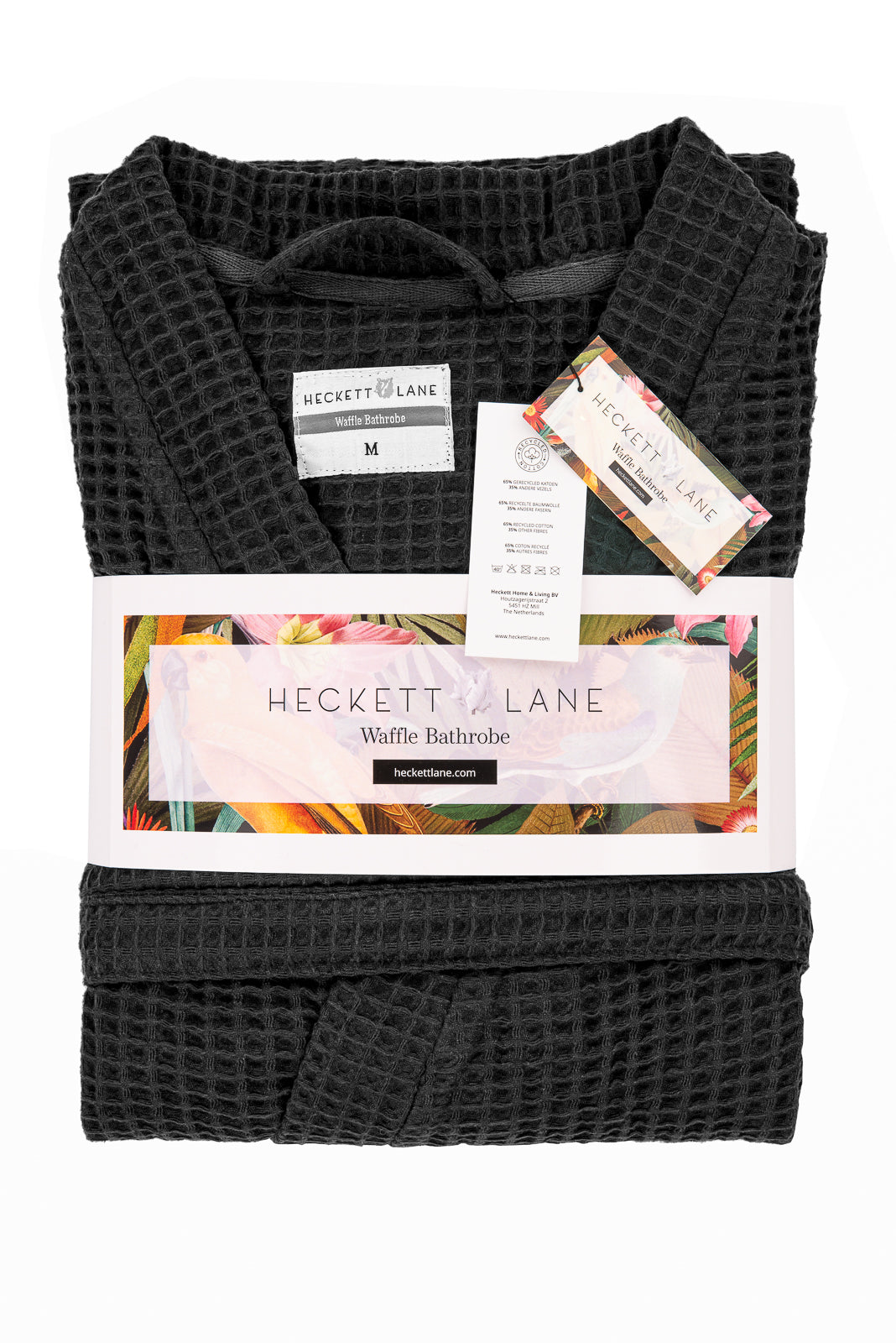 Heckettlane badjas Wafel Midnight Black