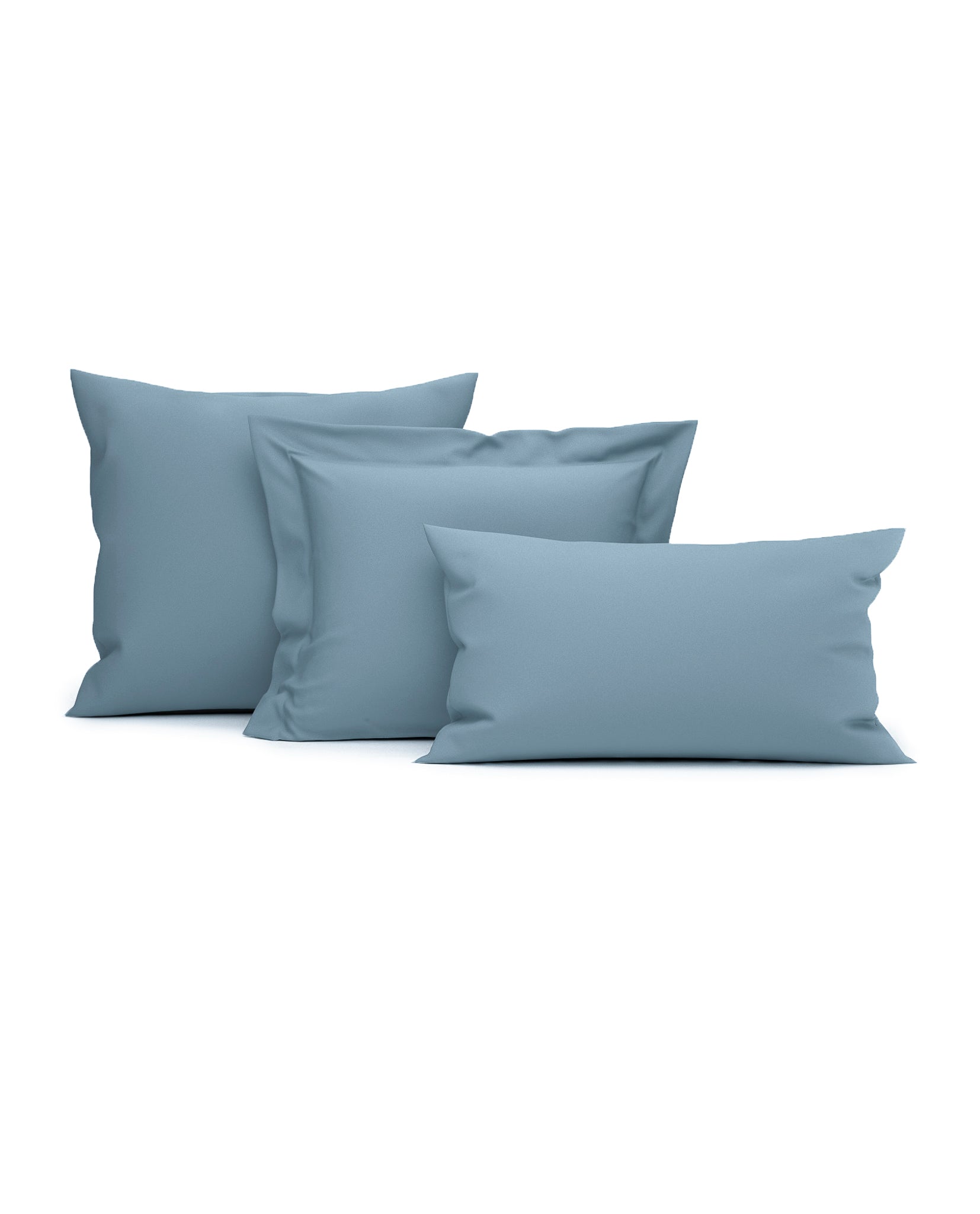 Heckettlane kussensloop Elementi Colonial Blue satijn