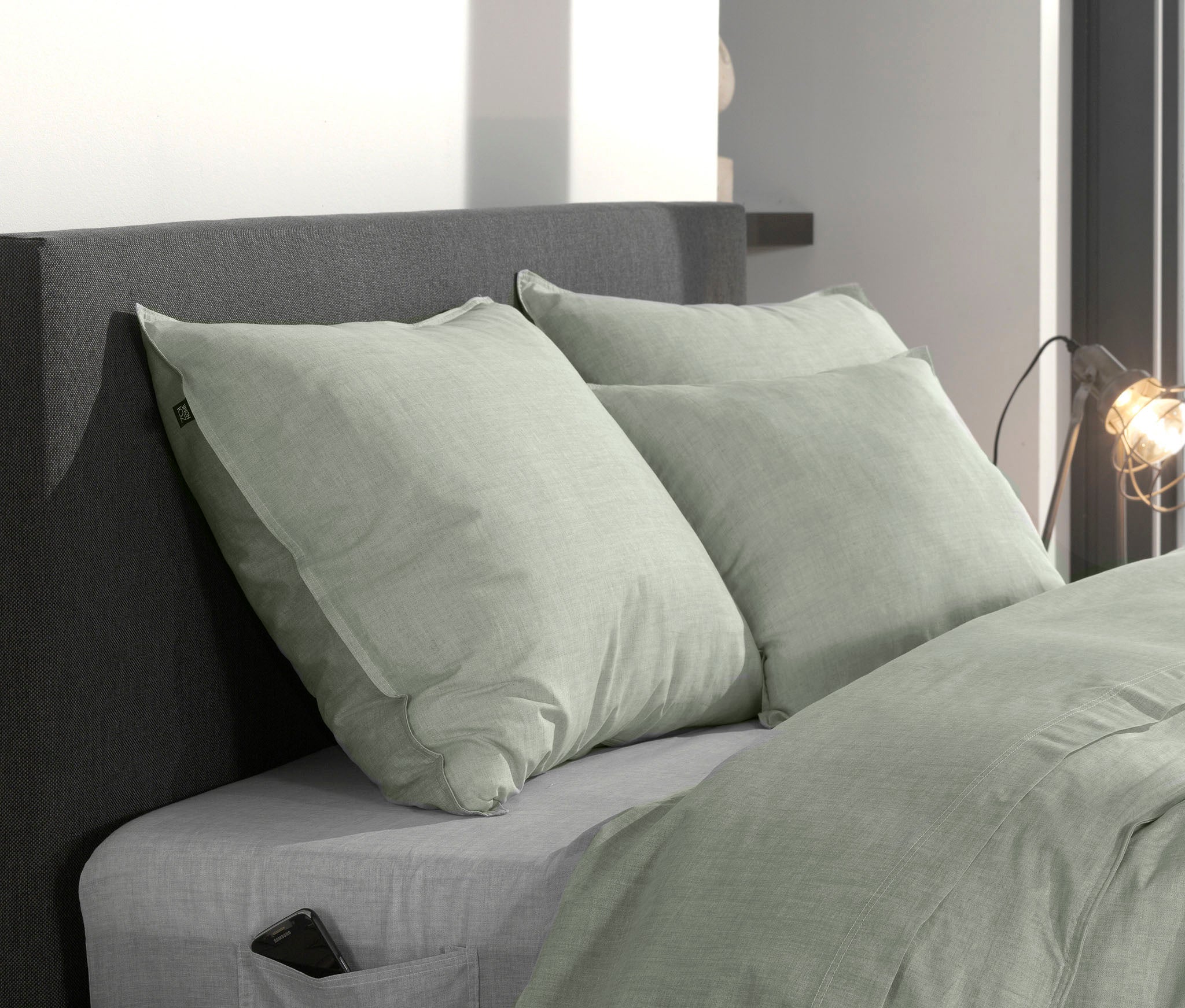 Zo Home kussensloop Lino Moss Green katoen