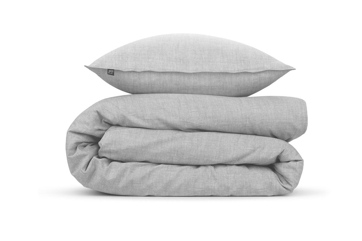 Zo Home Dekbedovertrek Lino Dove Grey Katoen - Bedtextielonline.be