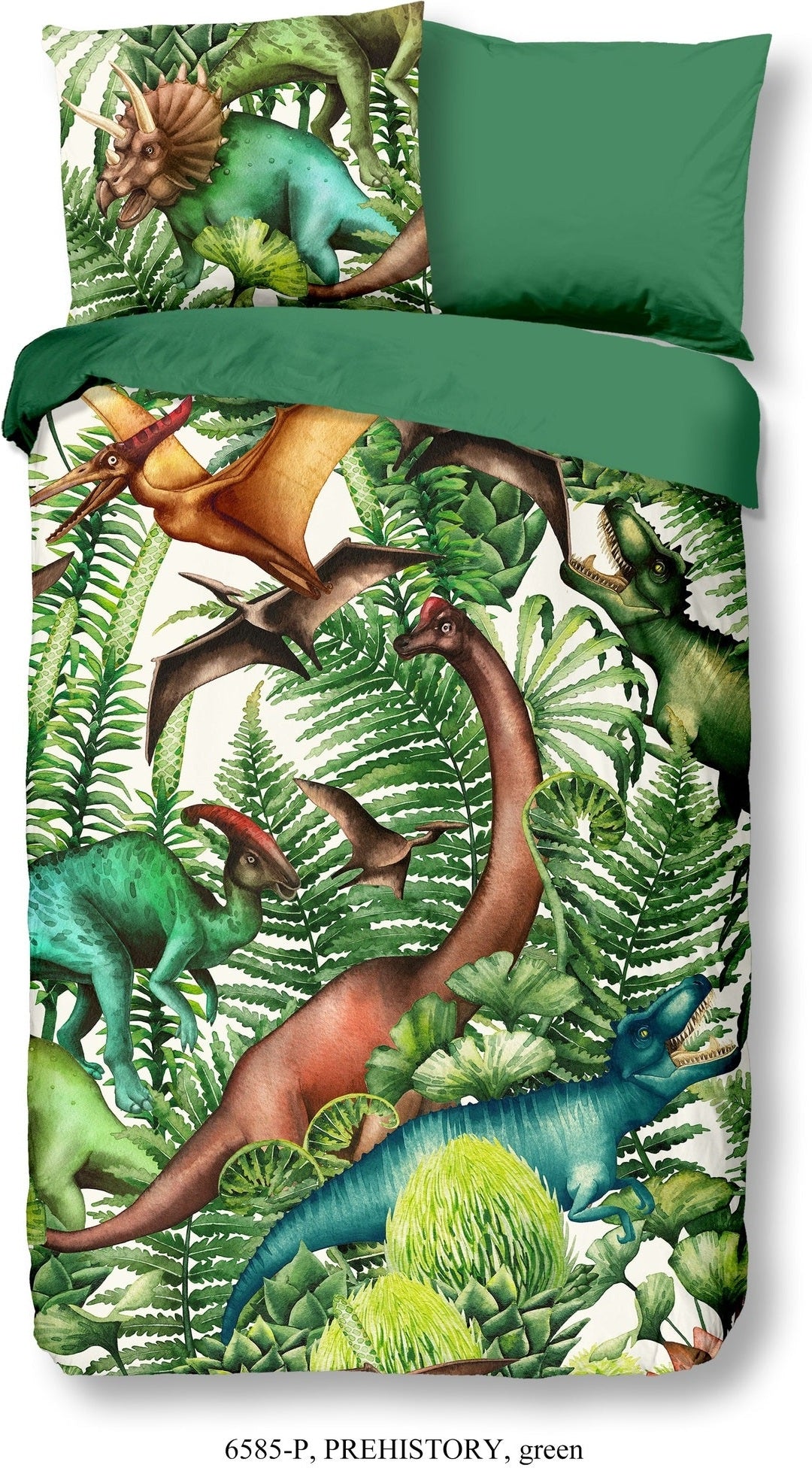 Housse de Couette Good Morning Coton Préhistoire Vert