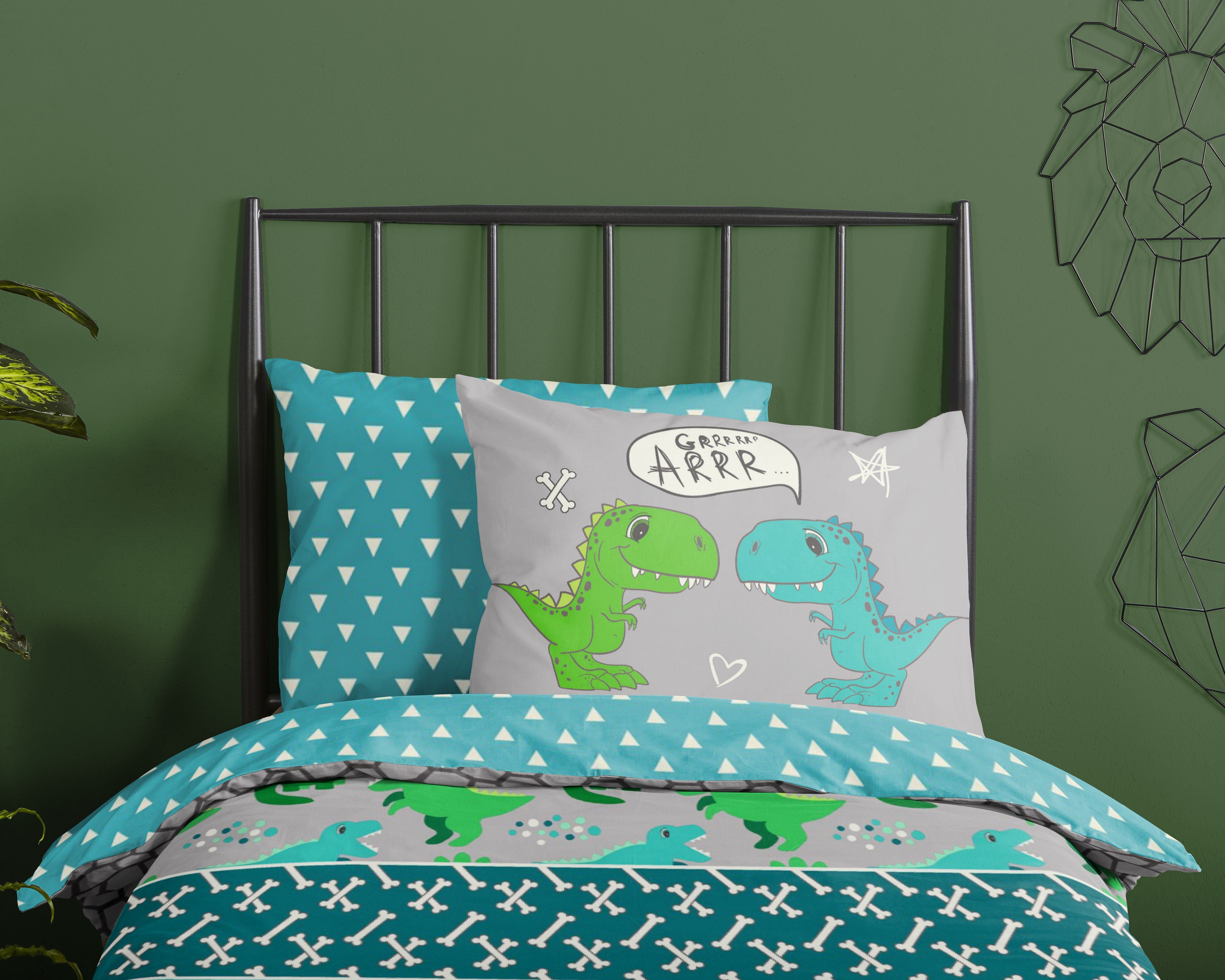 Good Morning Housse de Couette Coton Dinosaure Multi