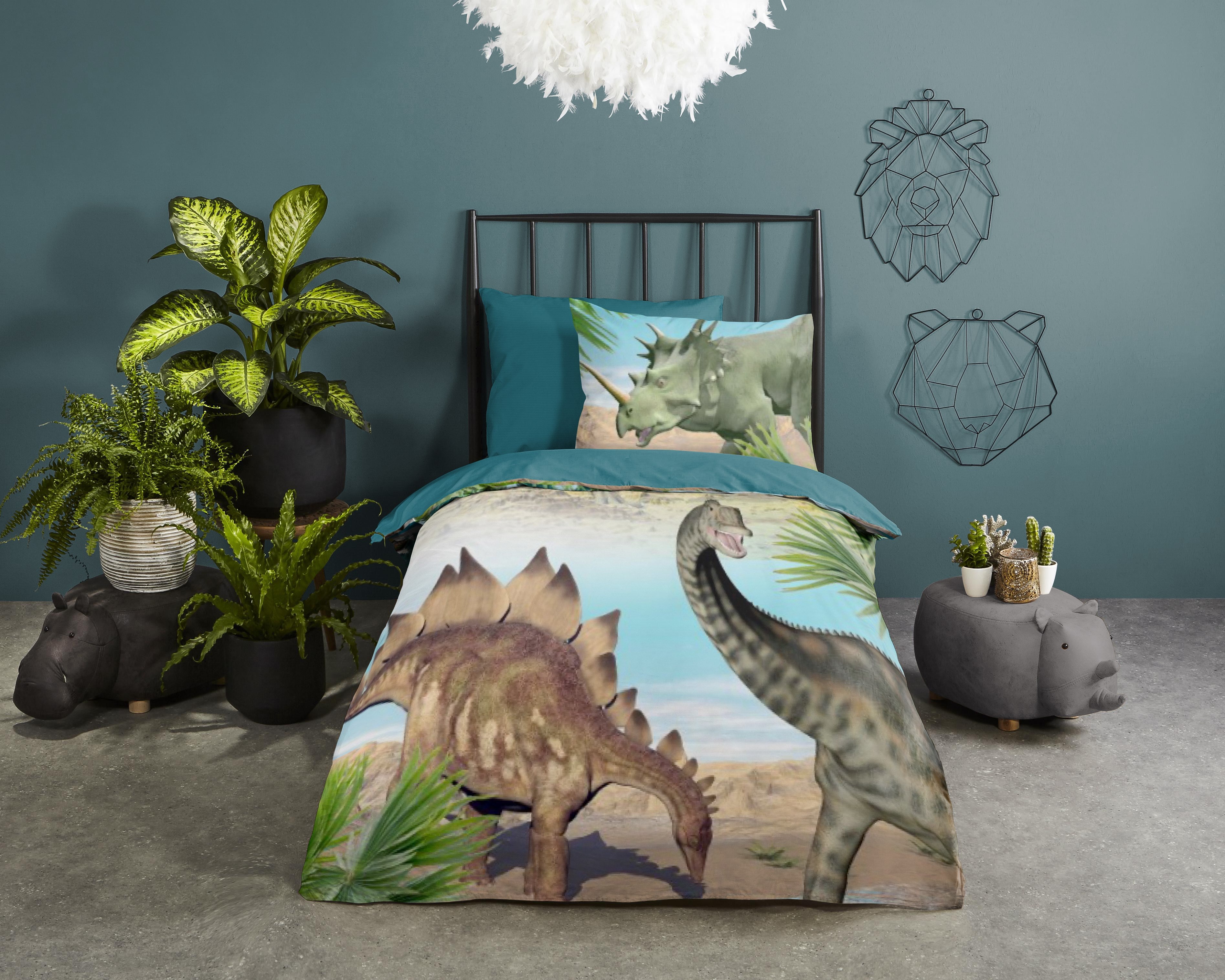 Good Morning Housse de Couette Coton Dino Multi