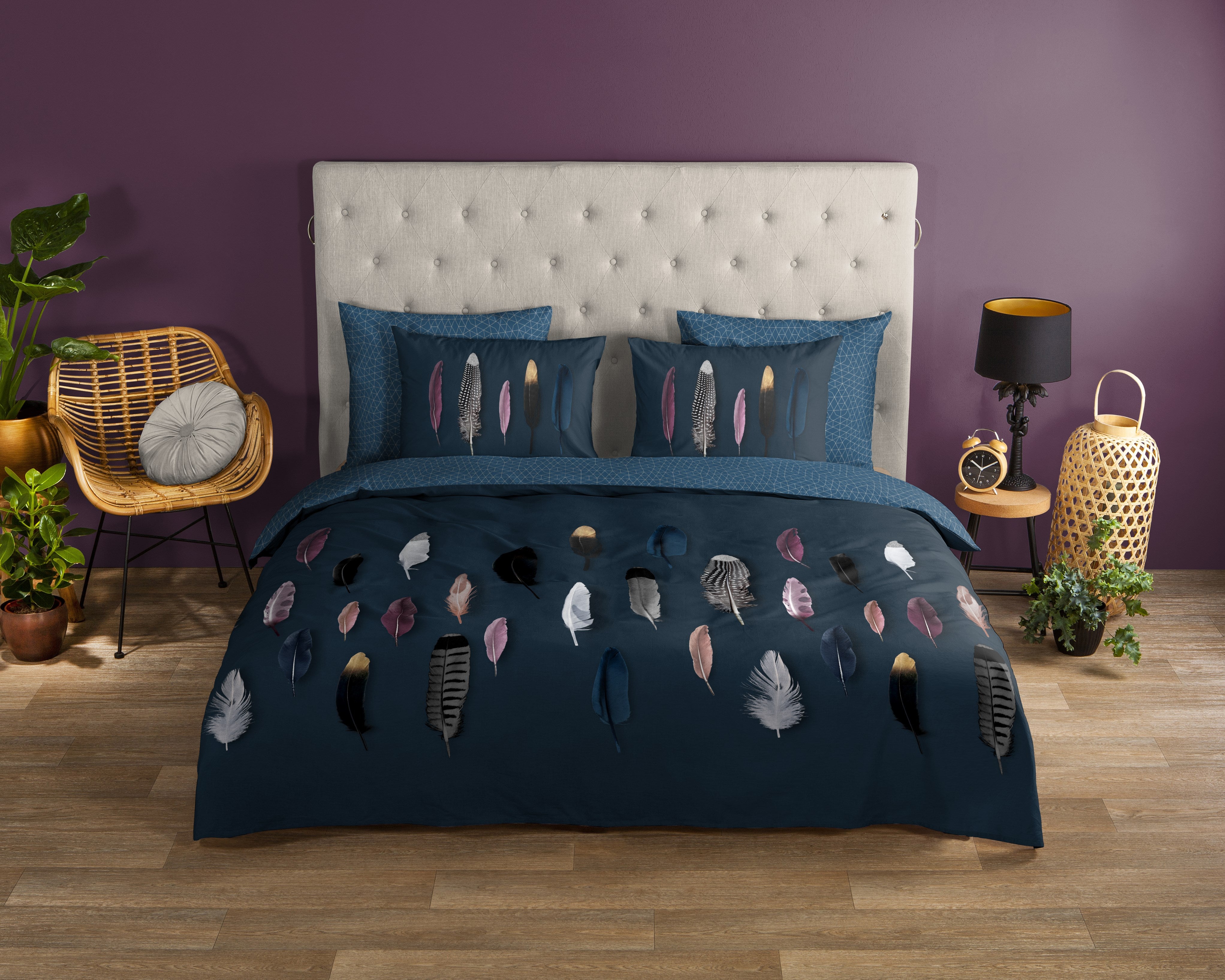 Good Morning Housse de couette Coton Feathers - Bleu