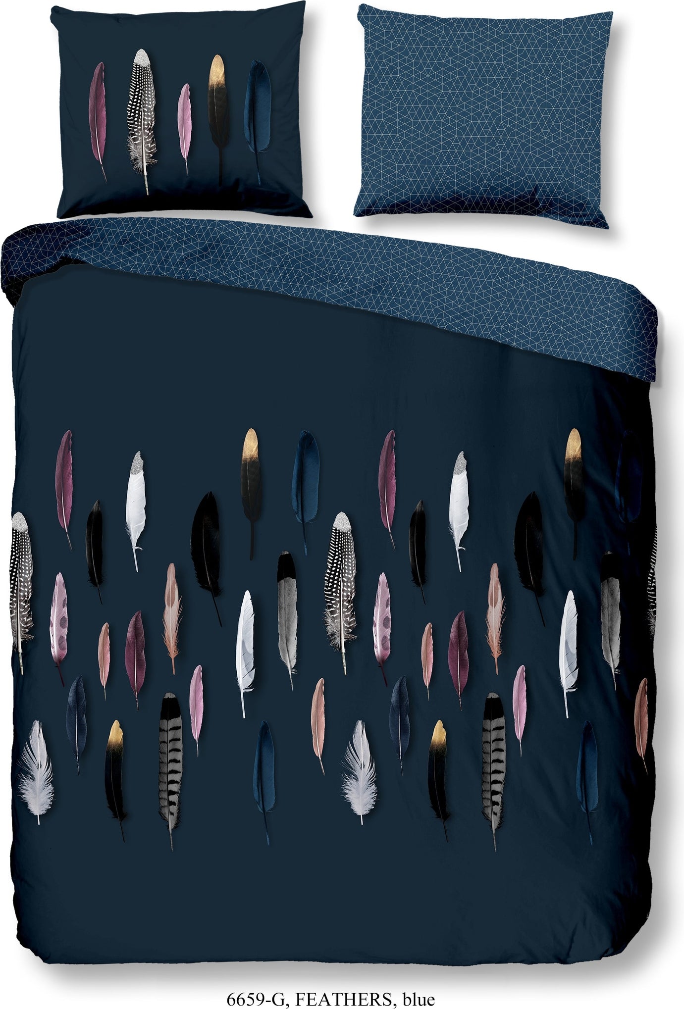 Good Morning Dekbedovertrek Katoen Feathers - Blue