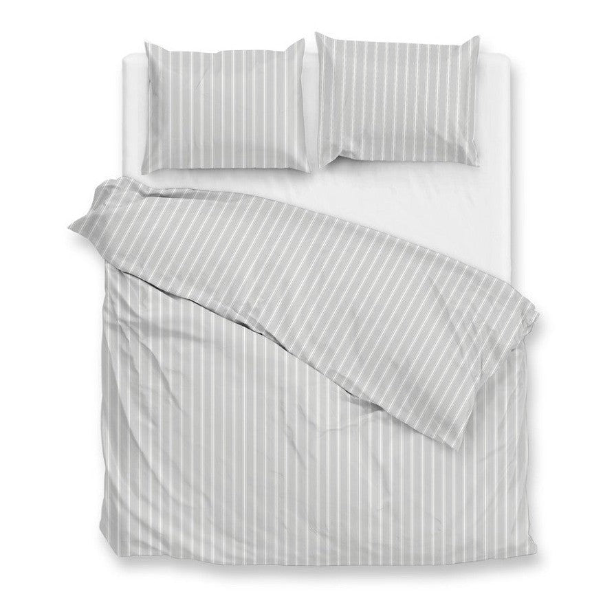 Zo Home Housse de Couette Percale Righe di Percalle Northern Grey