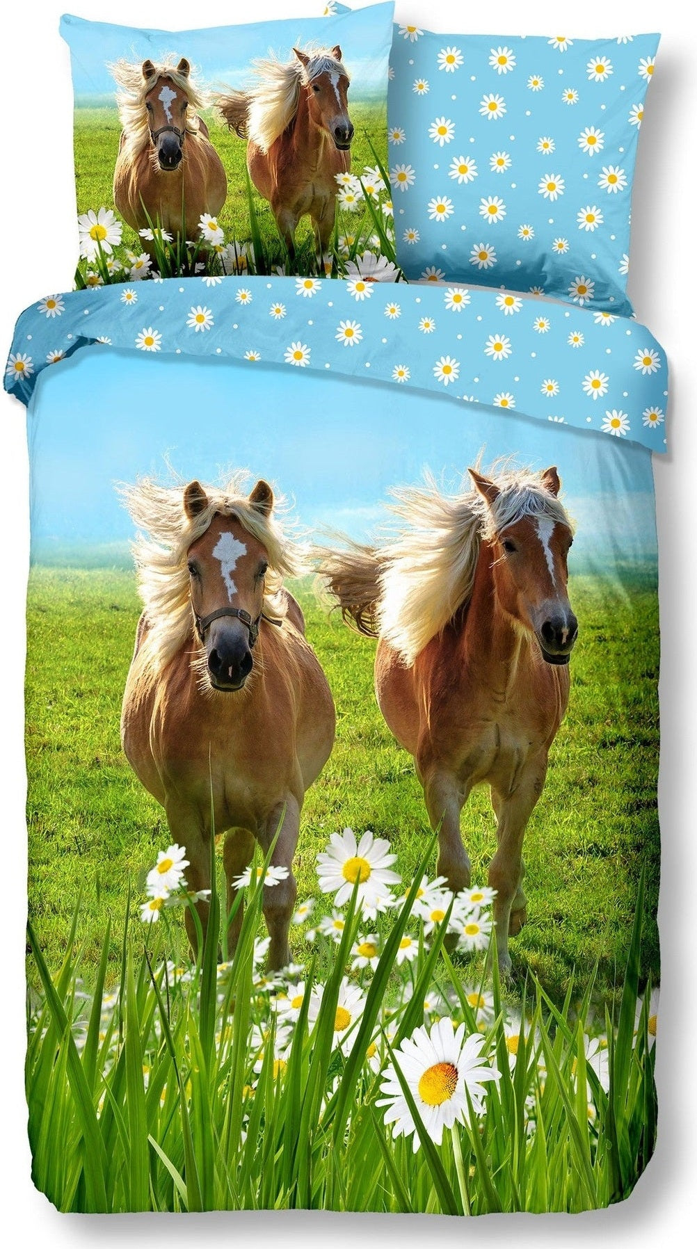 Good Morning Dekbedovertrek Katoen Horses Multi