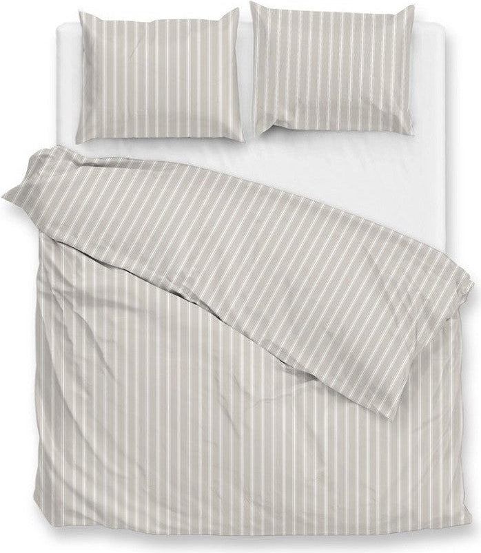 Zo Home Bettbezug Percale Righe di Percalle Light Taupe