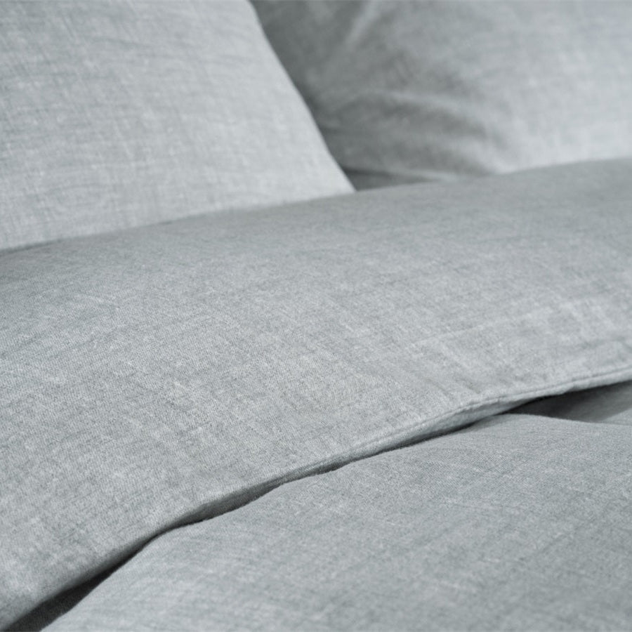 Zo Home Housse de couette Flanella Flanella di Lino Gris Tourterelle