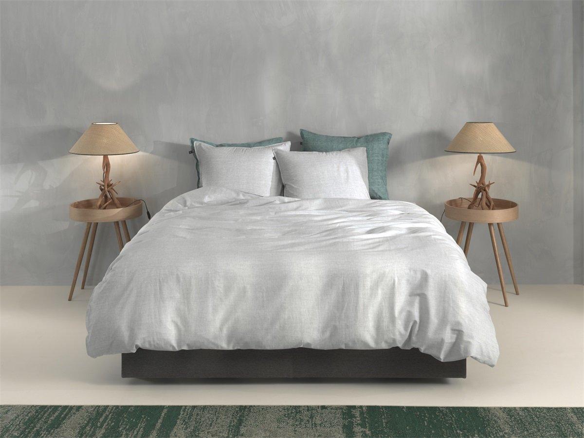 Zo Home Dekbedovertrek Lino Dove Grey Katoen - Bedtextielonline.be