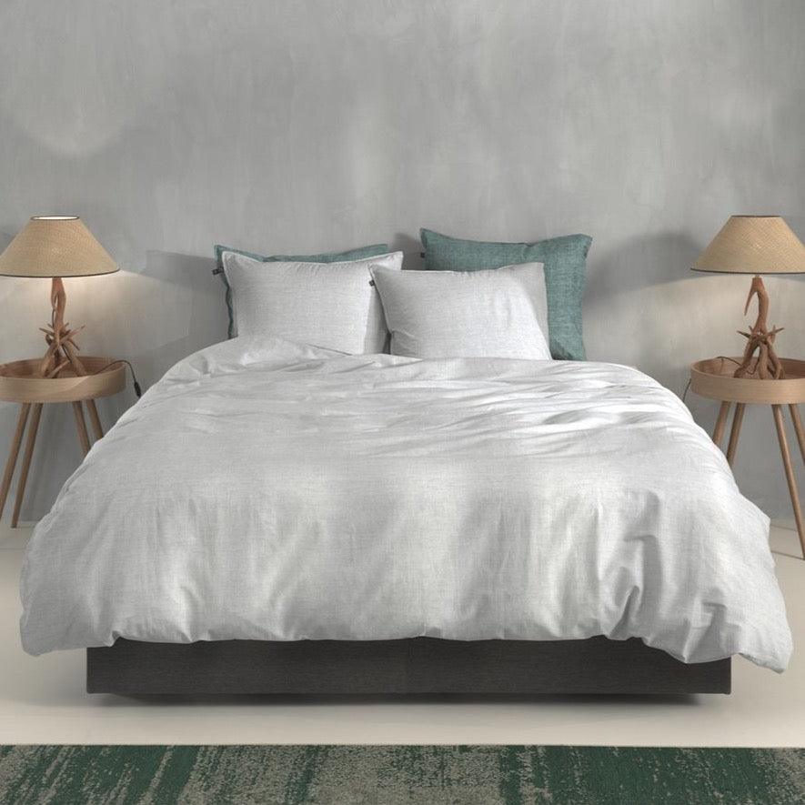 Zo Home Dekbedovertrek Lino Dove Grey Katoen - Bedtextielonline.be