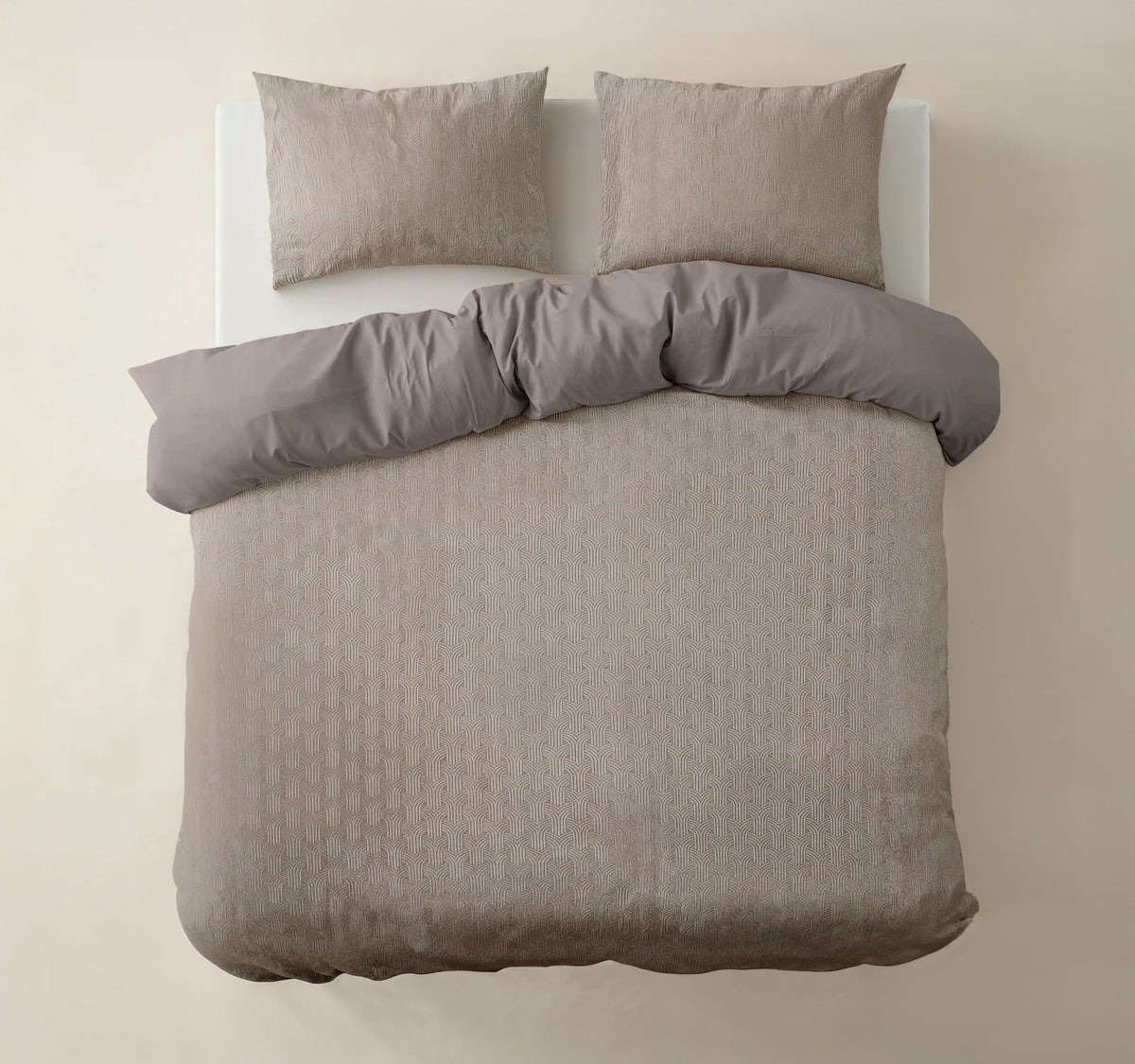 Sleeptime Dekbedovertrek Fleece Art Taupe