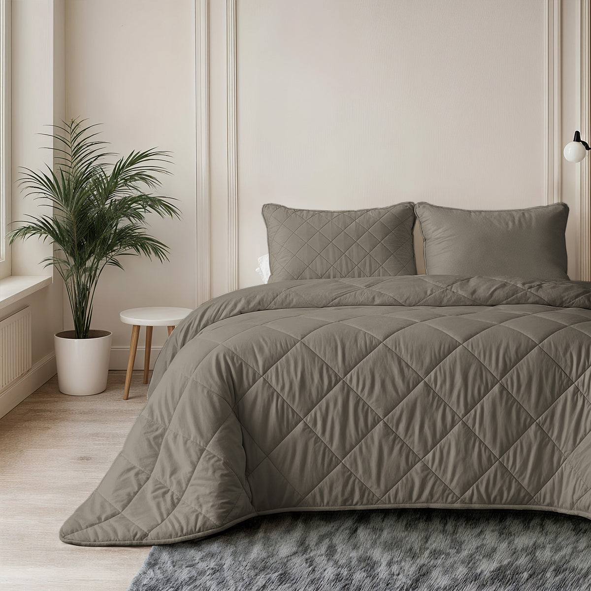 Sleeptime lazy dekbed Uni Taupe/Grijs