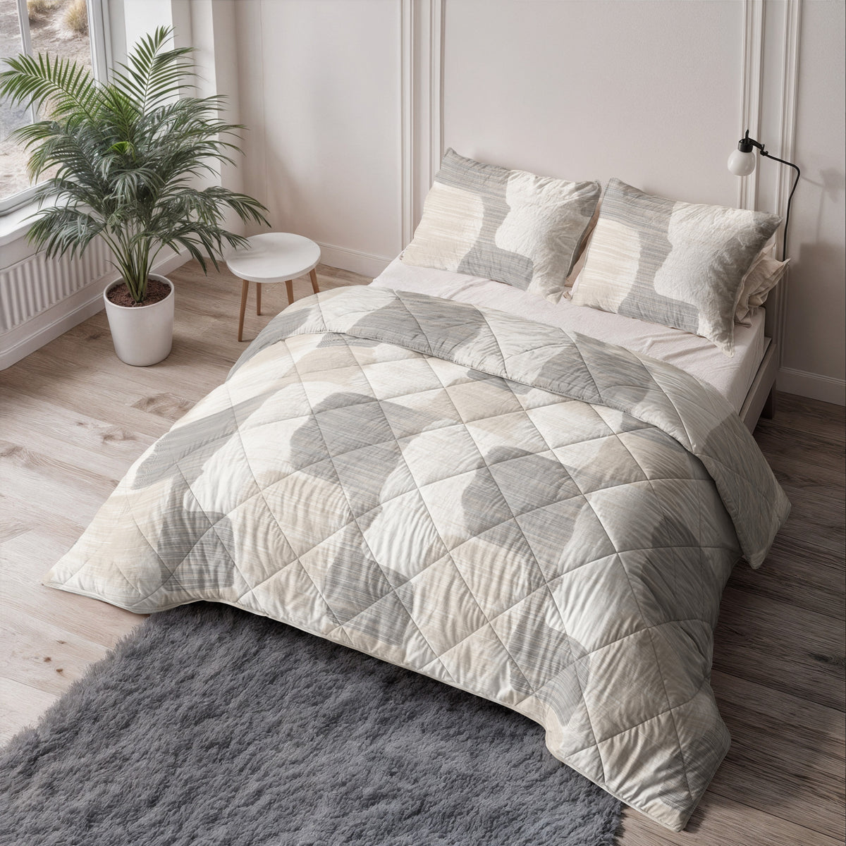 Sleeptime kussenslopen Katoen Checkered Beige/Grijs