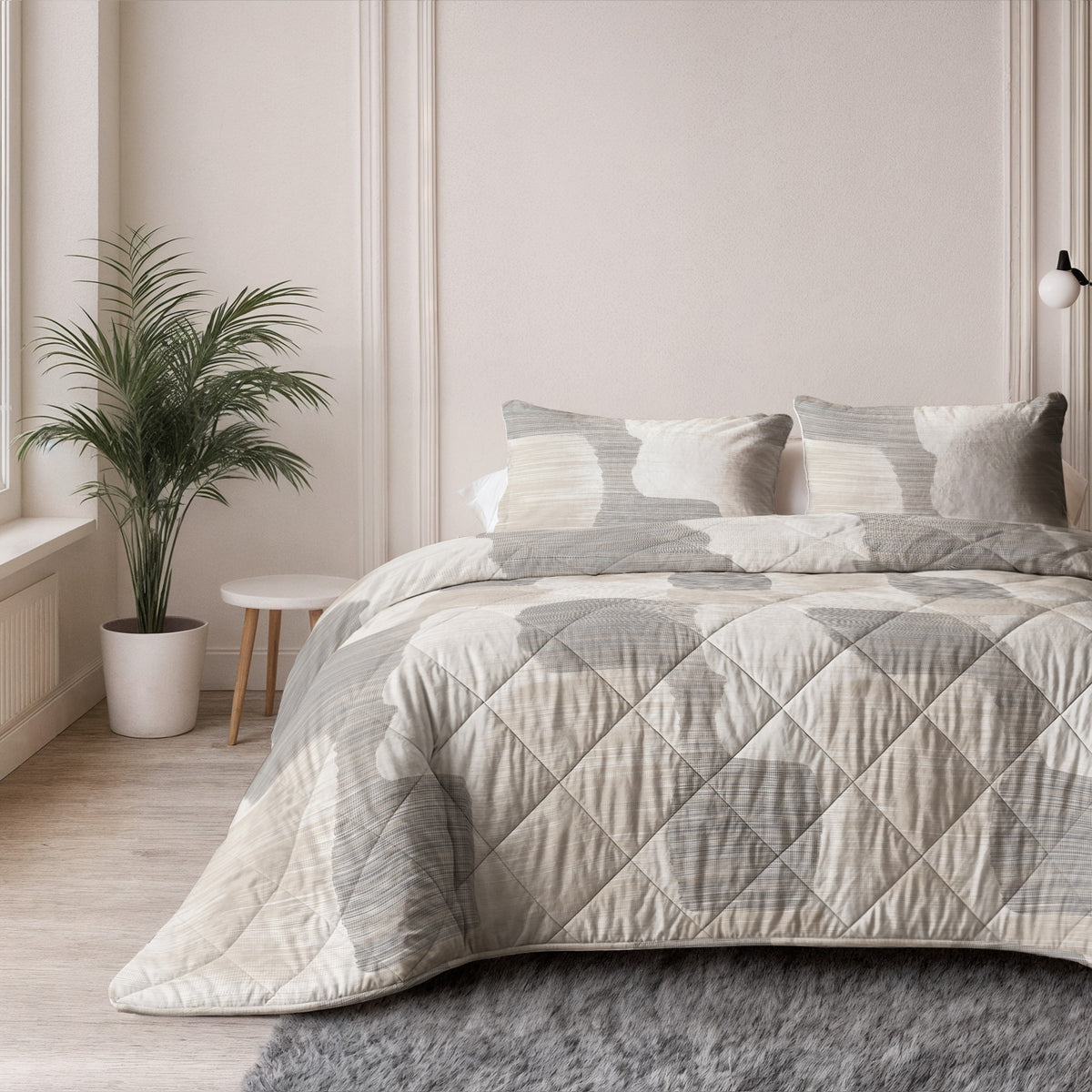 Sleeptime kussenslopen Katoen Checkered Beige/Grijs