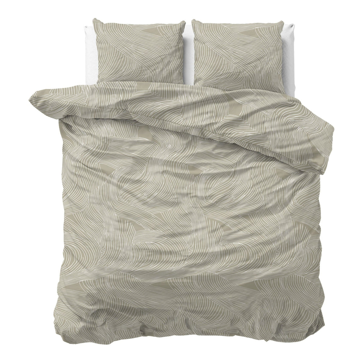 Sleeptime Dekbedovertrek Katoen Ripple Taupe