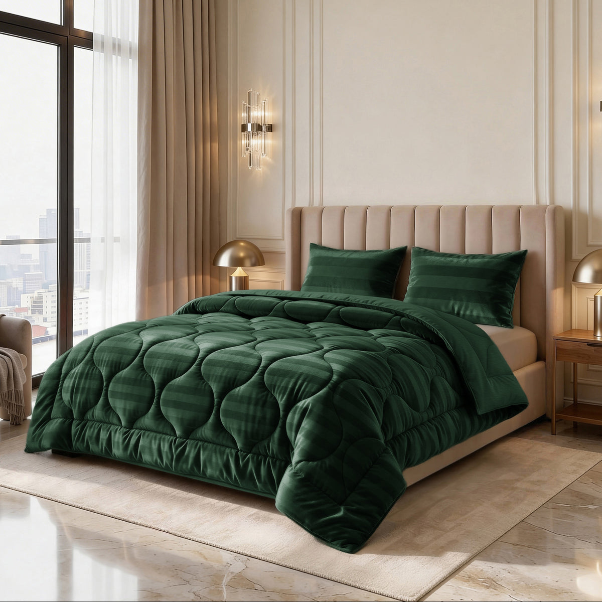 Sleeptime lazy dekbed Hotel Velvet Donker Groen