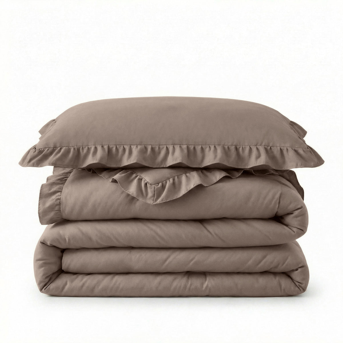 Sleeptime lazy dekbed Ruffles Taupe