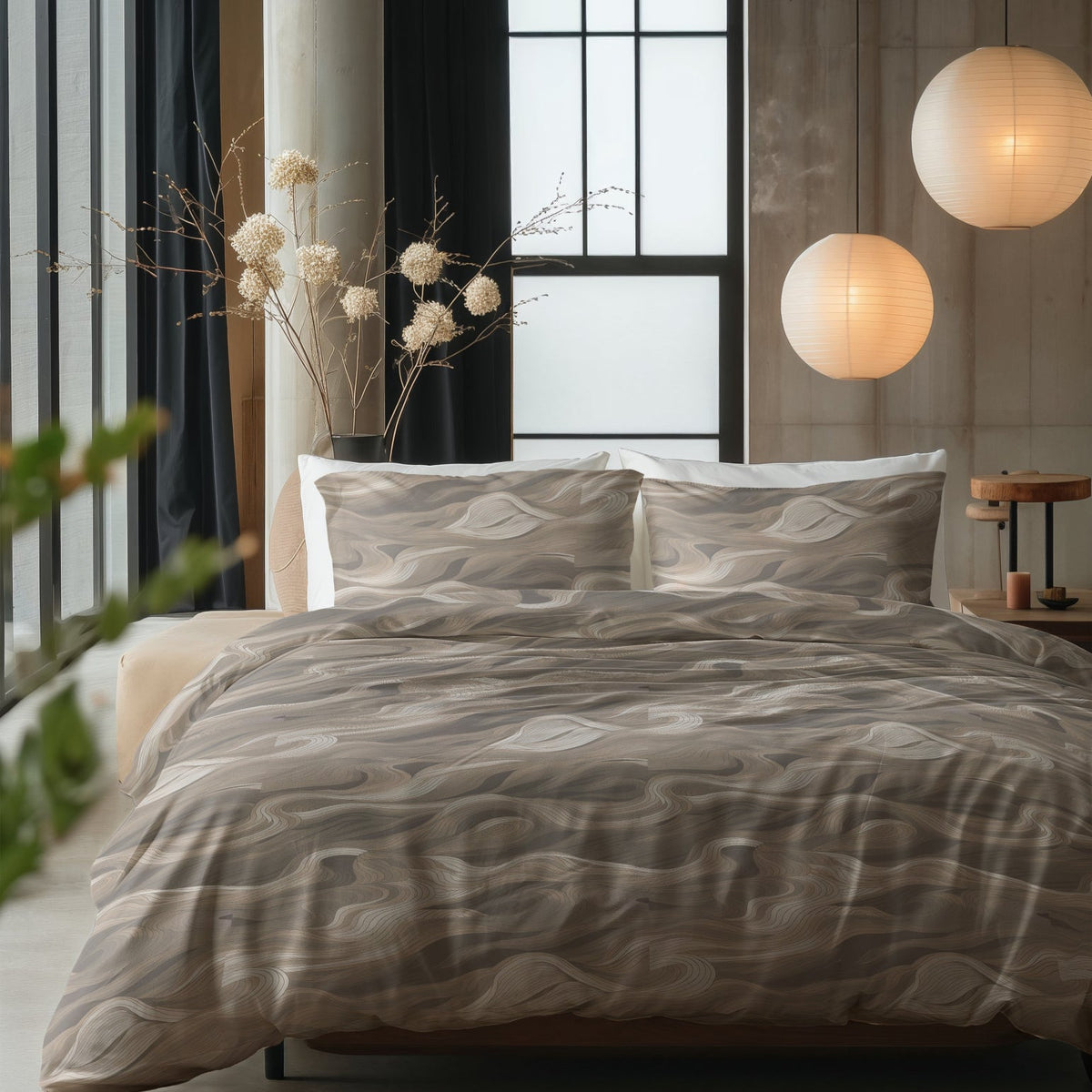 Sleeptime Dekbedovertrek Katoen Whirl Taupe