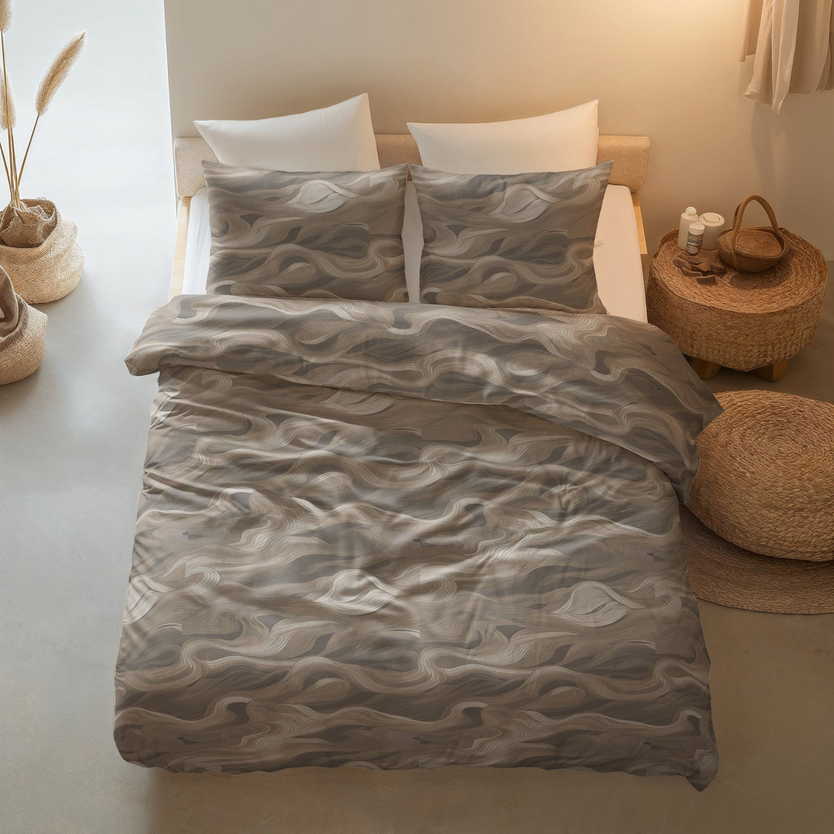 Sleeptime Dekbedovertrek Katoen Whirl Taupe