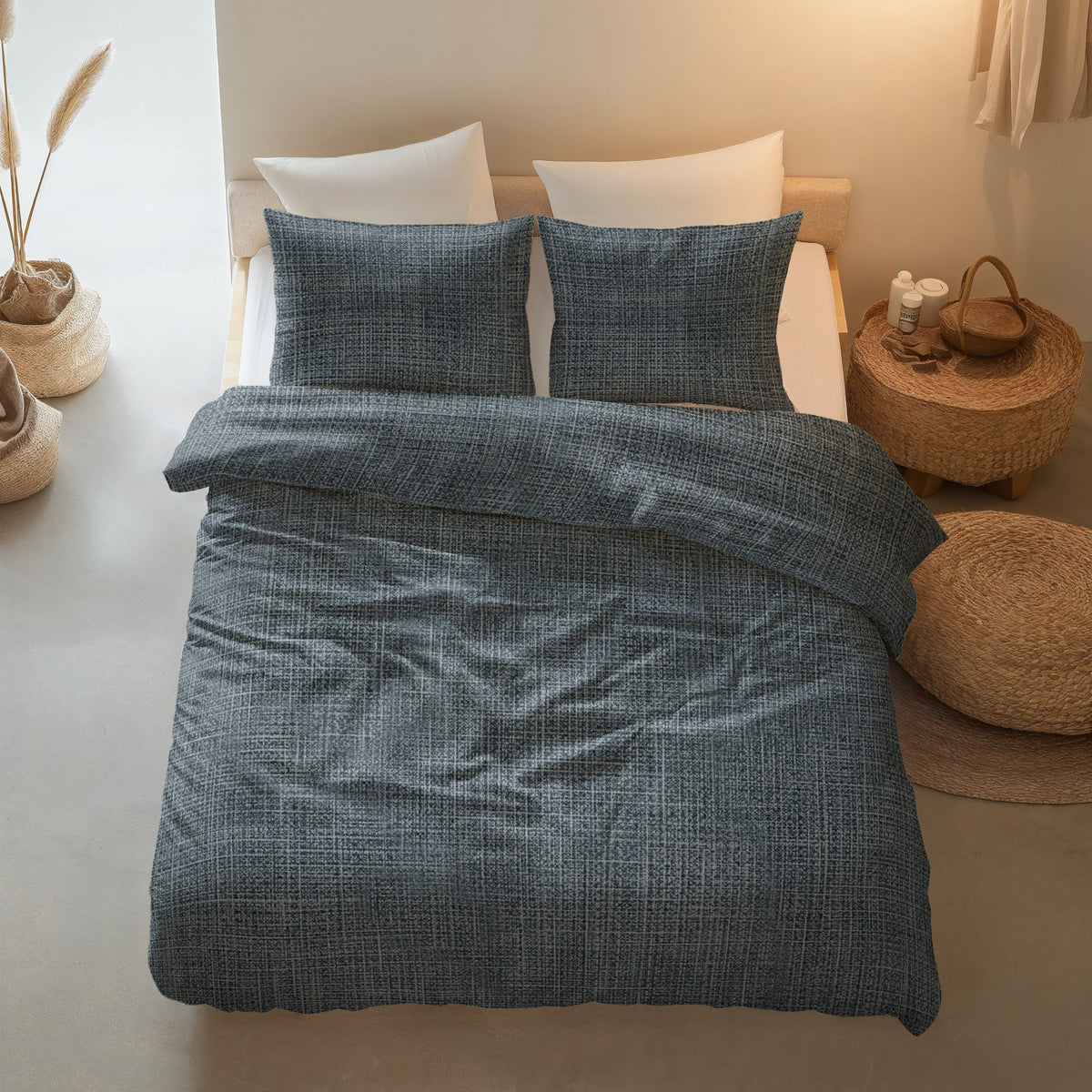 Sleeptime Dekbedovertrek Katoen Vintage Blauw