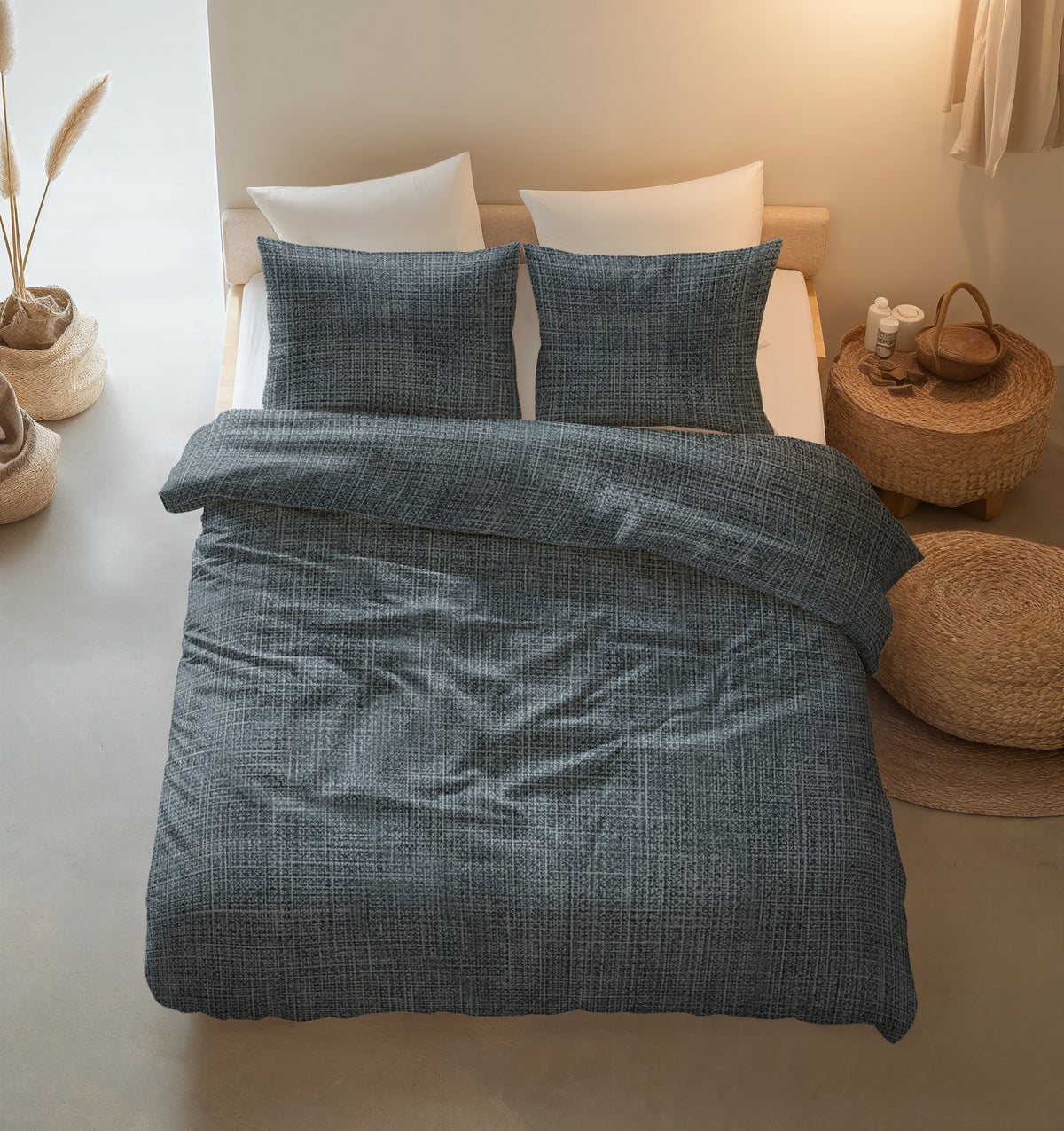 Sleeptime Dekbedovertrek Katoen Vintage Blauw