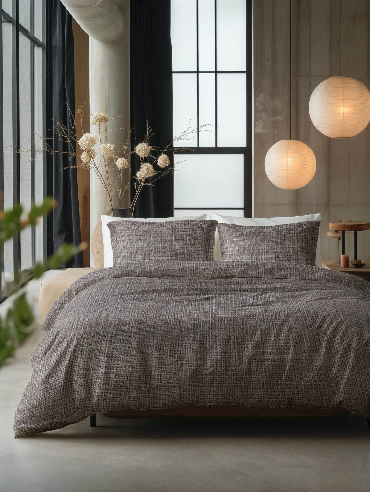 Sleeptime Dekbedovertrek Katoen Vintage Bruin/Taupe