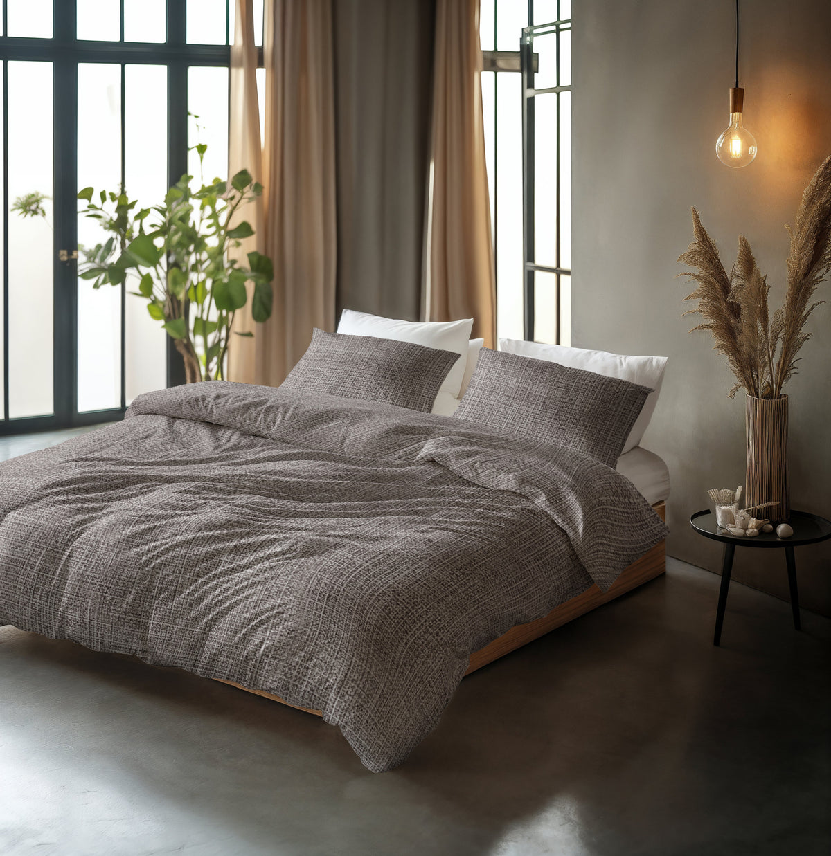 Sleeptime Dekbedovertrek Katoen Vintage Bruin/Taupe