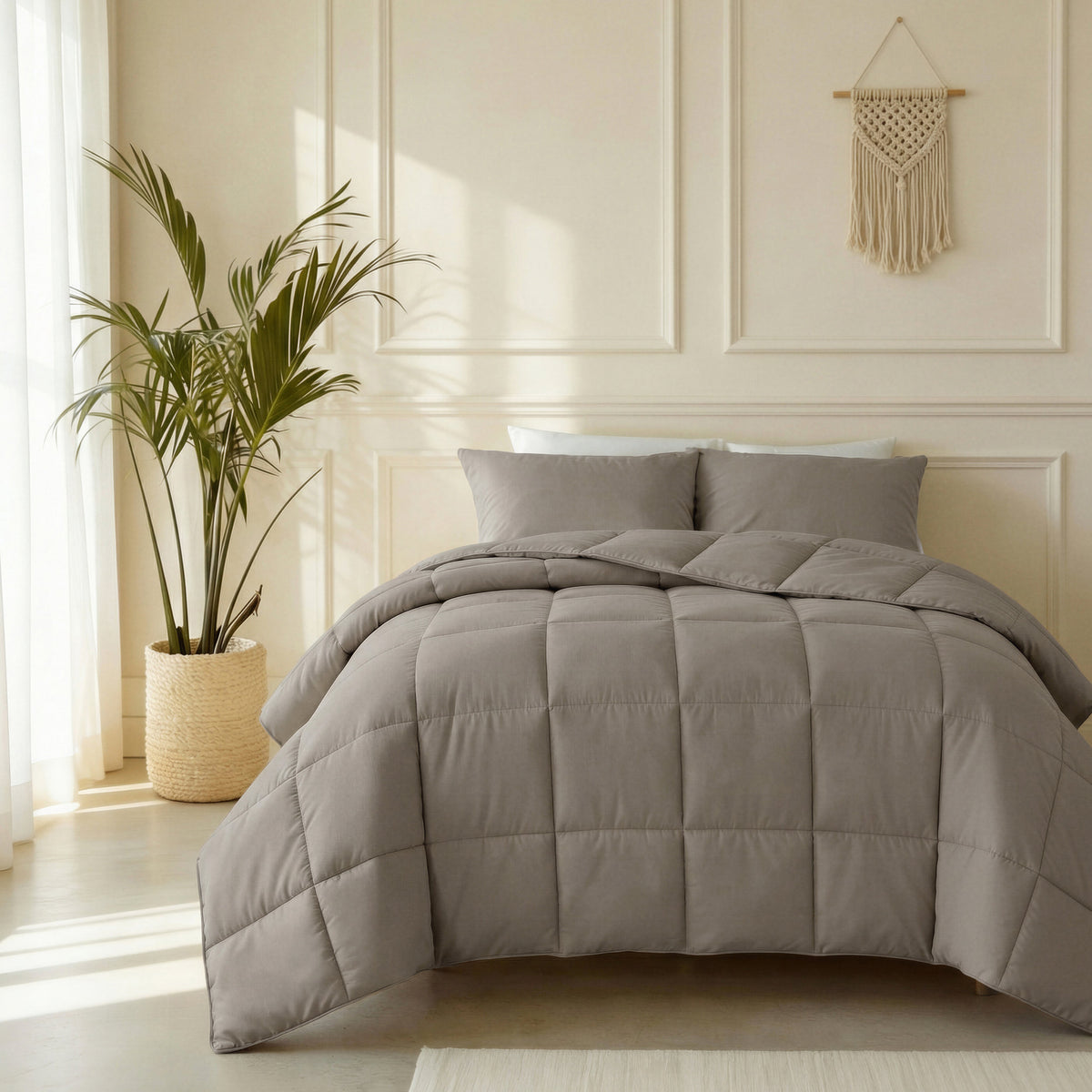 Primaviera Deluxe lazy dekbed percale taupe/bruin