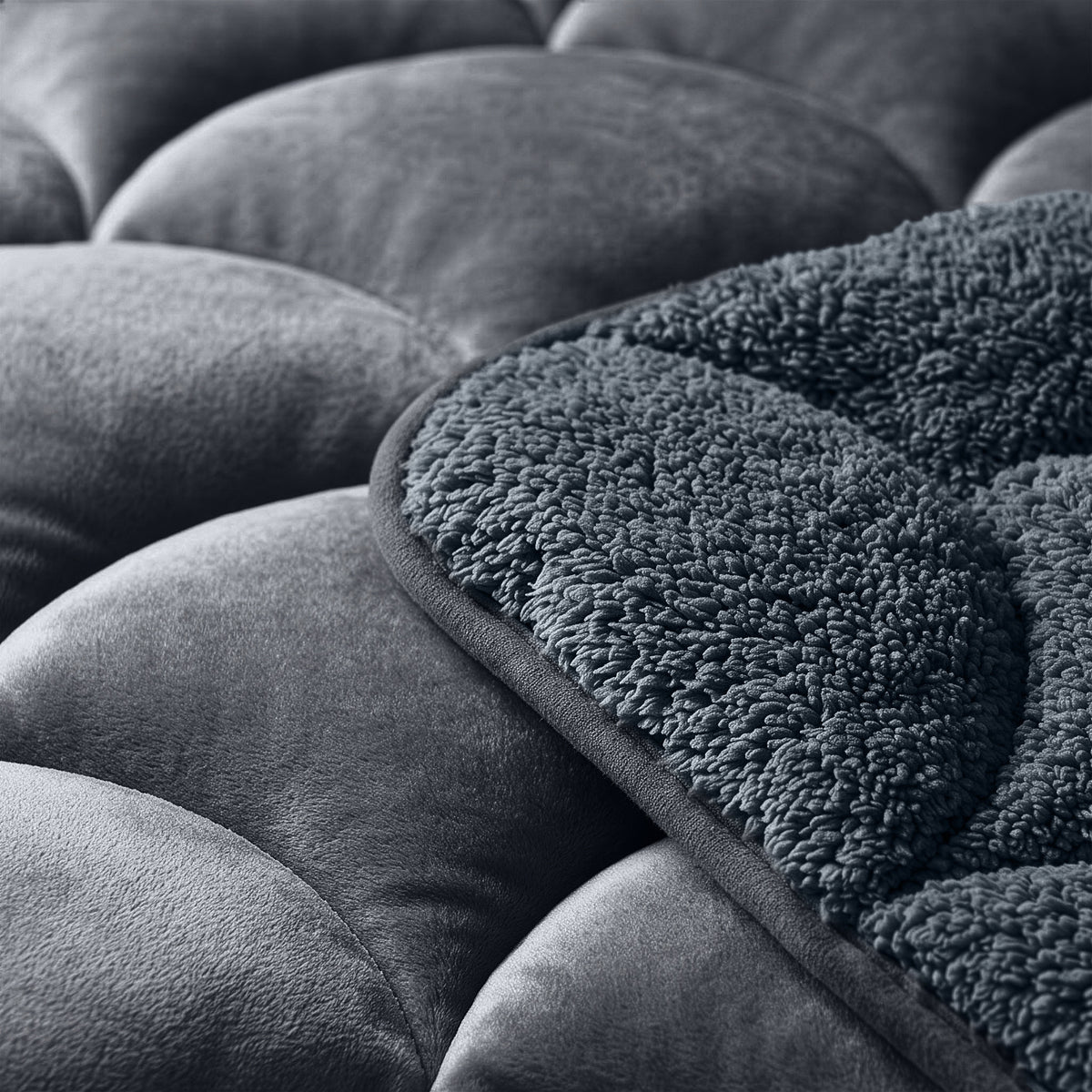 Sleeptime lazy dekbed Teddy/Velvet Antraciet