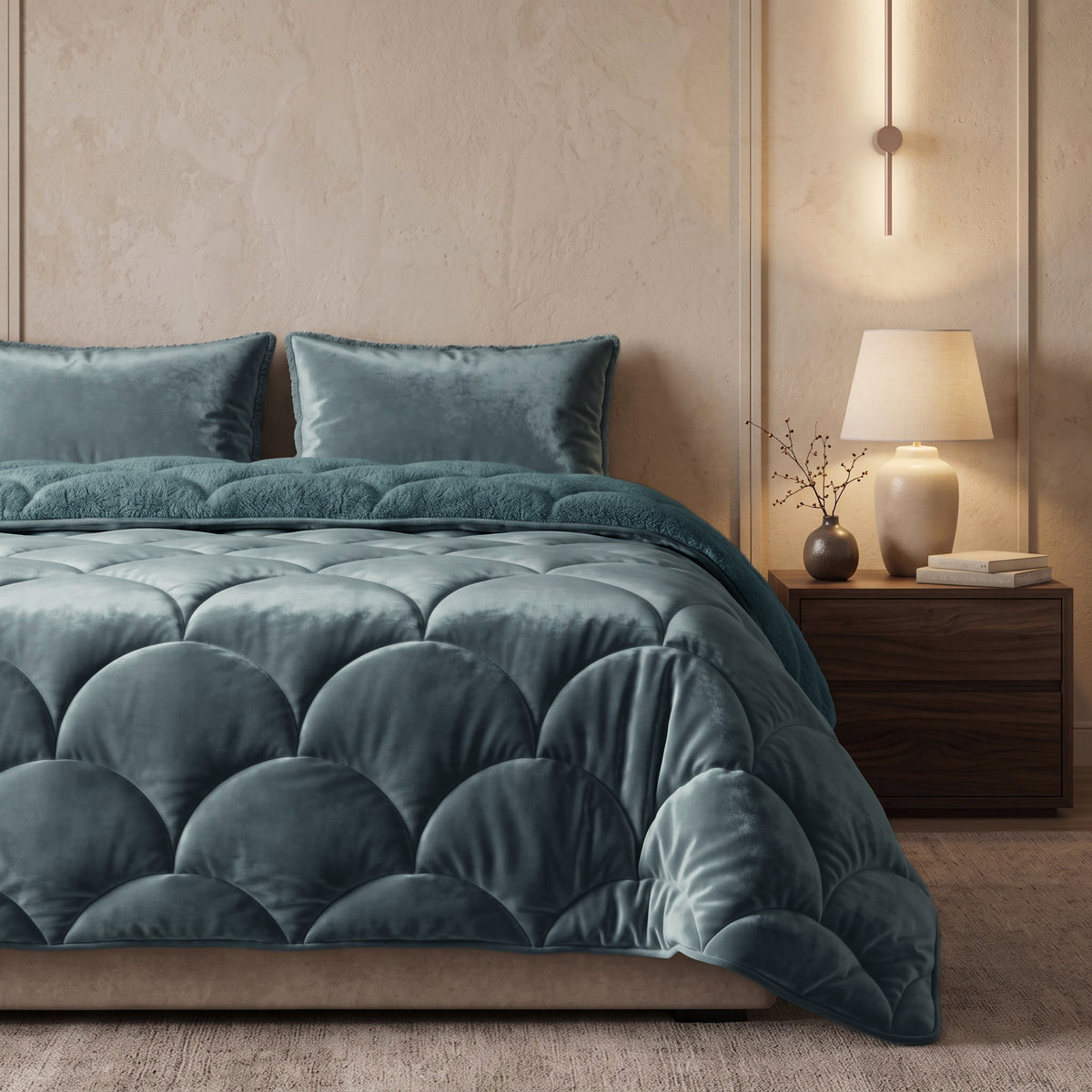 Sleeptime lazy dekbed Teddy/Velvet Groen