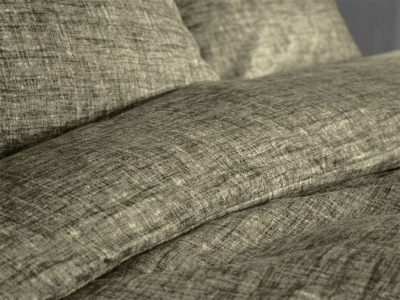 Zo Home Dekbedovertrek Flanel Flanella di Lino Olive Green