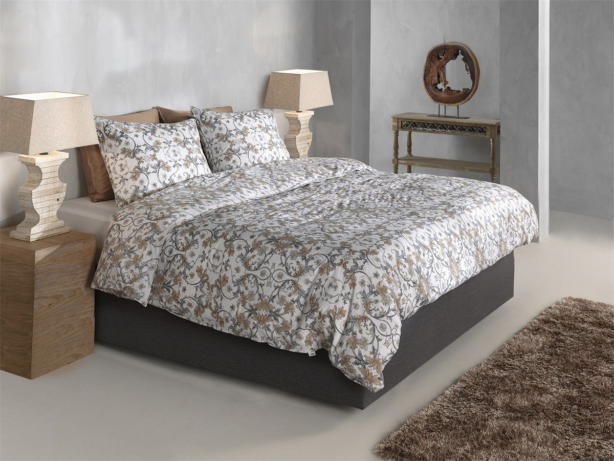 Zo Home Housse de Couette Coton Fausto Gris