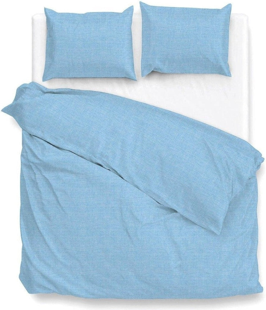 Zo Home Dekbedovertrek Lino Topaz Blue Katoen - Bedtextielonline.be