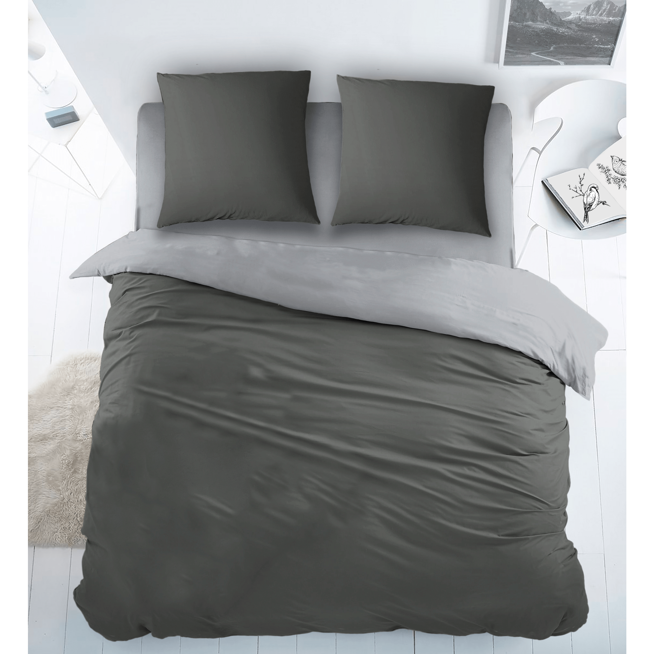 Sleepnight Dekbedovertrek Katoen Bi-Color Grey
