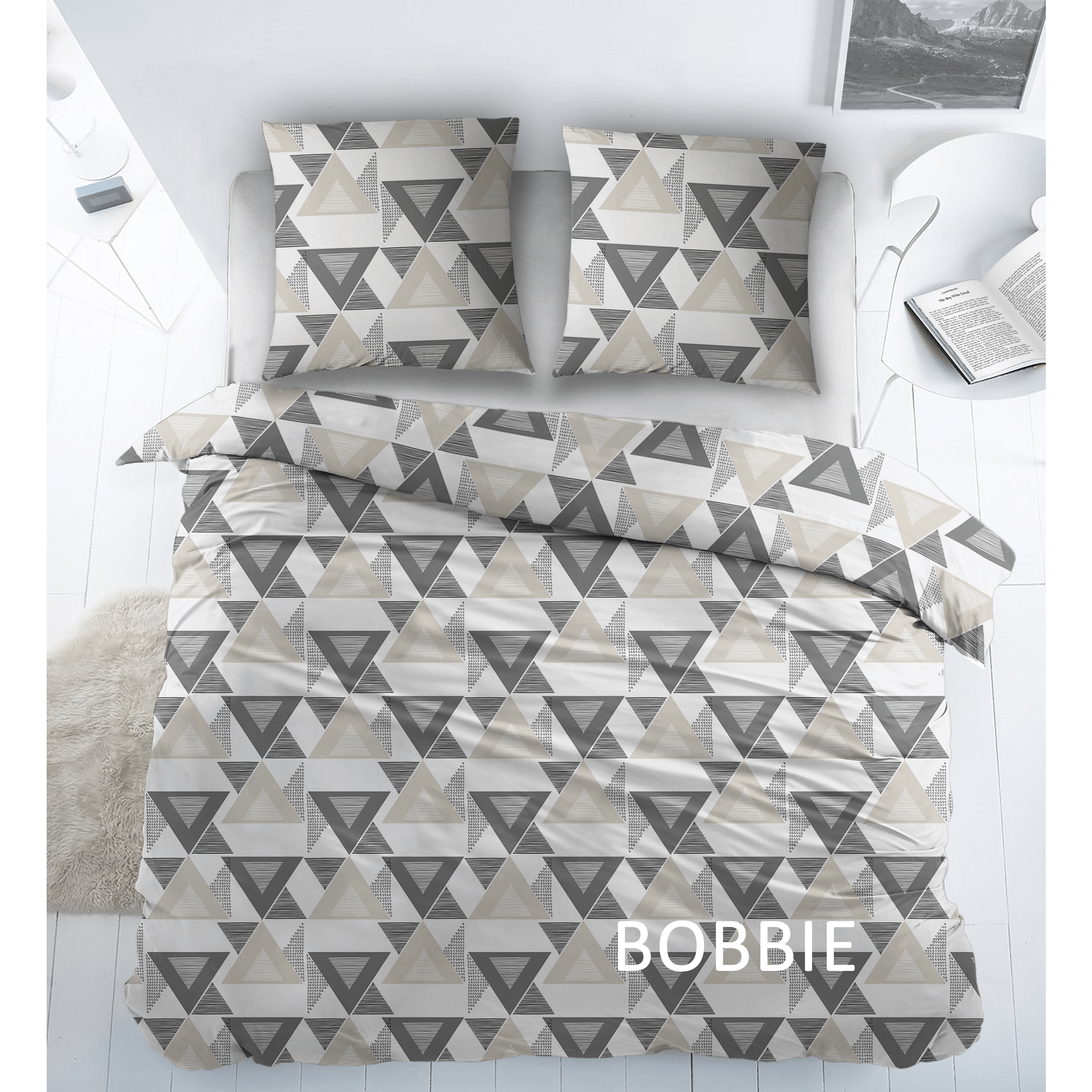 Sleepnight Housse de Couette Coton Bobbie Gris